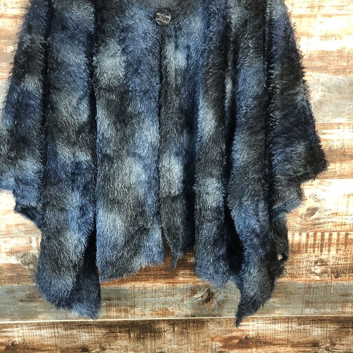 Homespun Knitwear × Japanese Brand Happy Road Blue Mohair fur Cloaks #A1973 Size US M / EU 48-50 / 2 - 6 Thumbnail