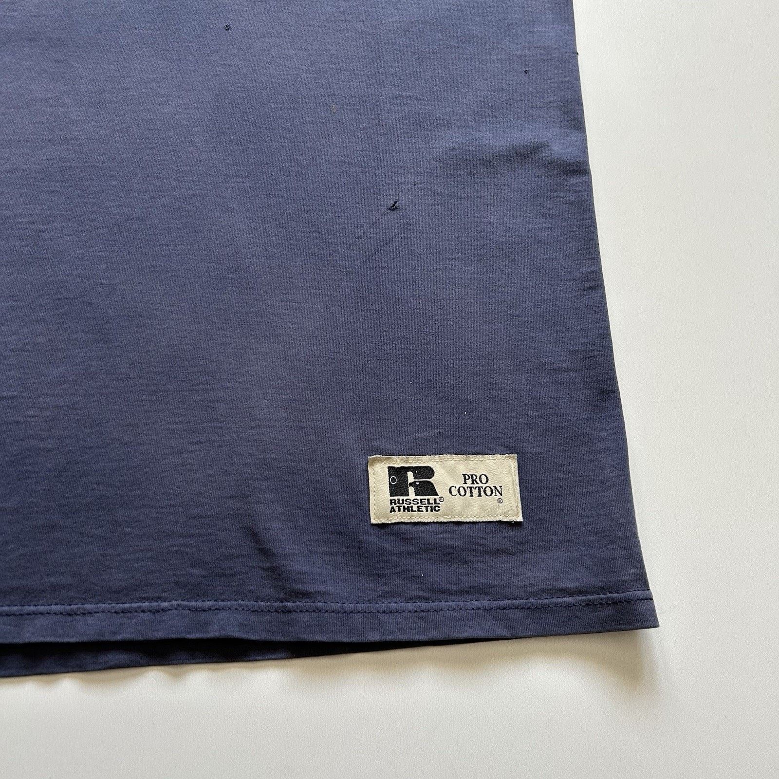 Russell Athletic × Vintage Vintage 90s Russell Athletic Pocket T Shirt XXL Faded Blue Size US XXL / EU 58 / 5 - 3 Thumbnail