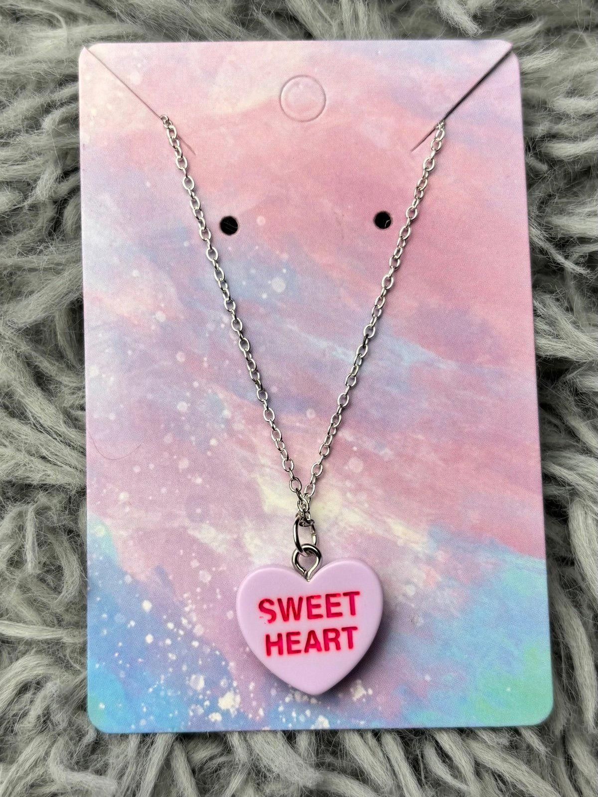 Handmade Purple Heart valentines sweetheart necklace Size ONE SIZE - 1 Preview