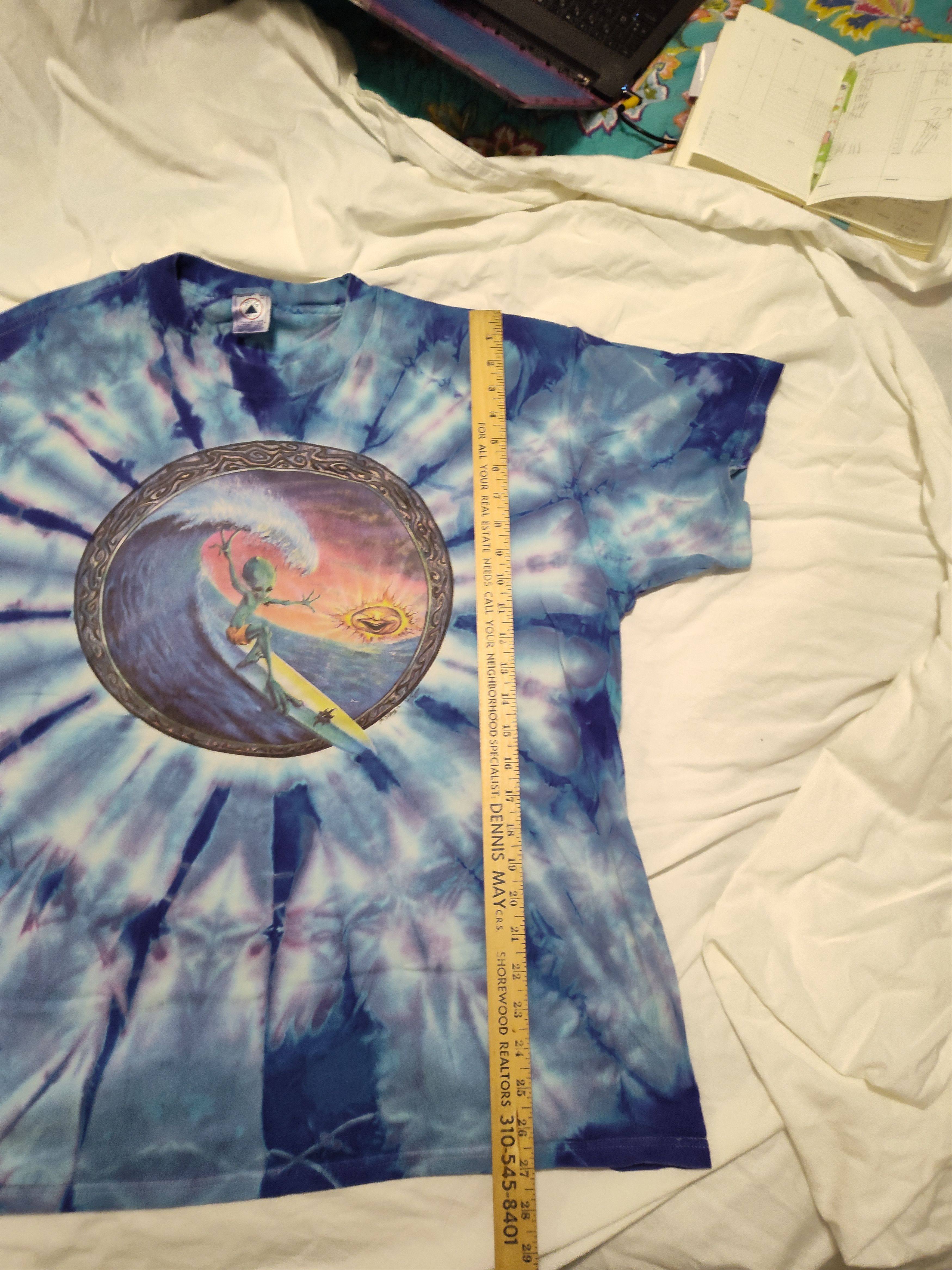 Delta Rare 1997 Michael DuBois Alien Surfing Tie Dye Shirt XL Size US XL / EU 56 / 4 - 3 Thumbnail