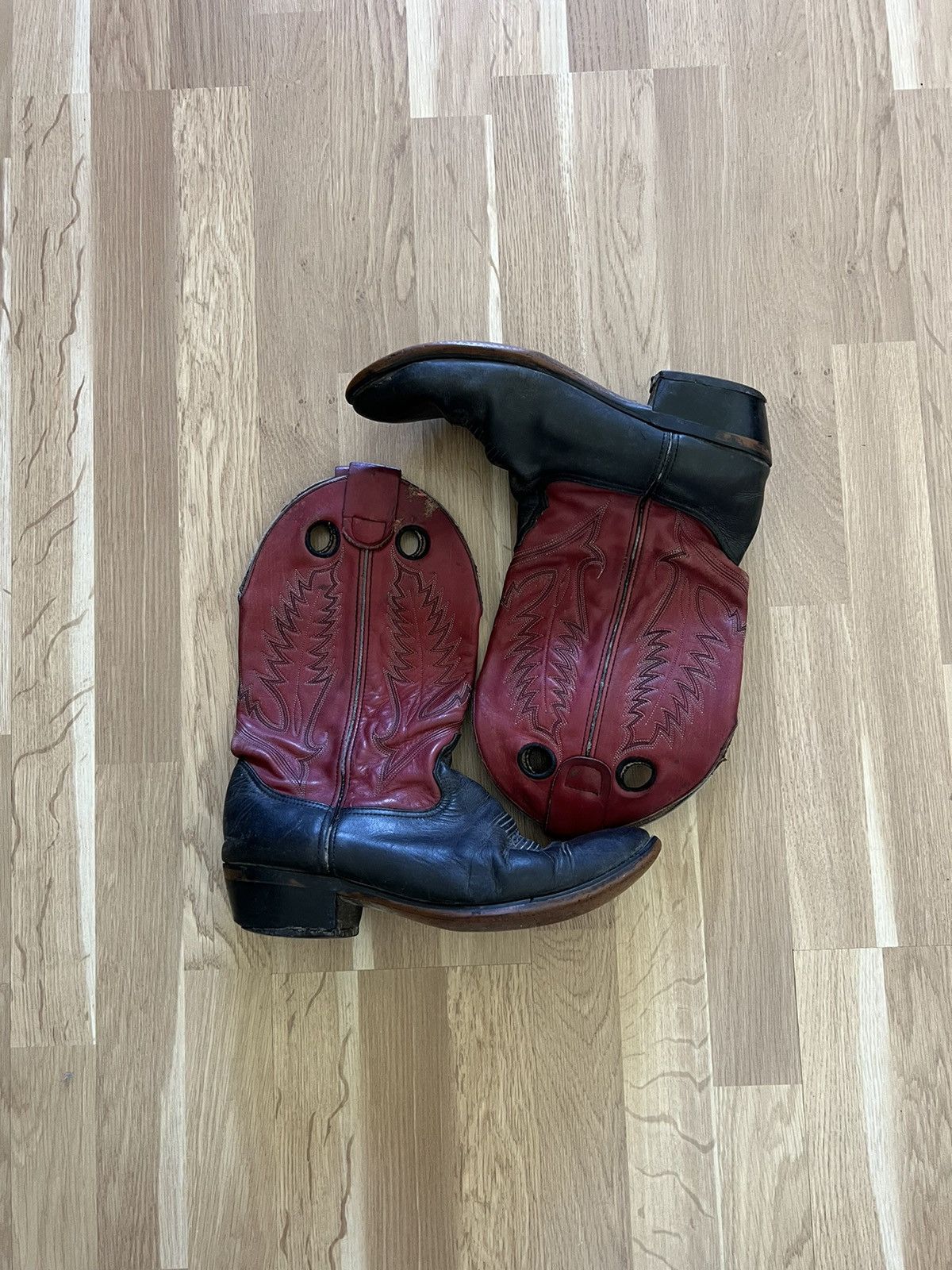 Durango × Leather × Vintage Vintage Durango Red Leather Cowboy Boots western 90s Size US 11 / EU 44 - 2 Thumbnail