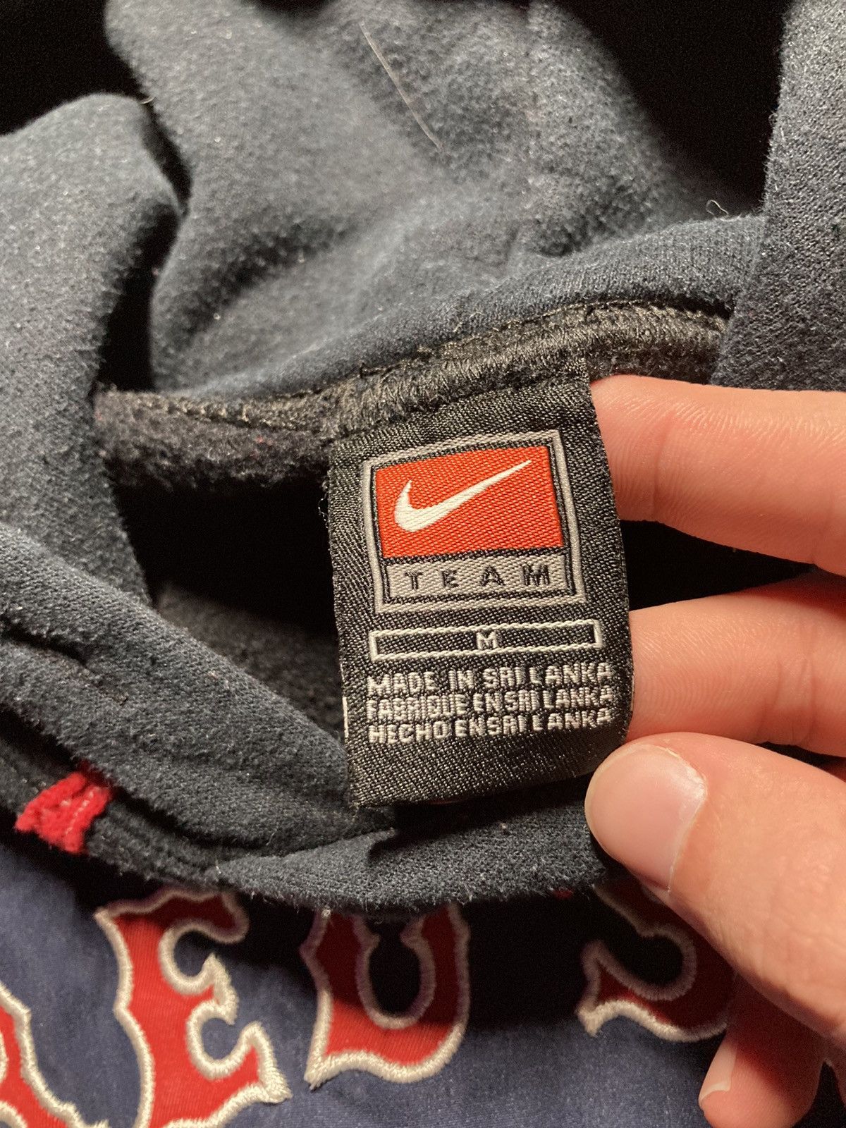 Nike × Vintage ⛩️Nike Custom Hoodie Rare Y2K Punk Rock Cross Red Sox biglogo Size US M / EU 48-50 / 2 - 6 Thumbnail