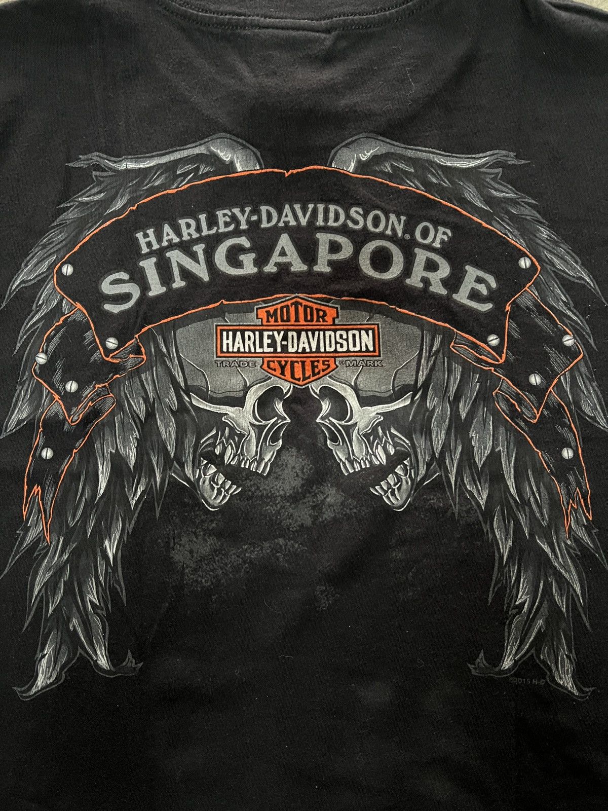 Harley Davidson Vintage 2000s Harley-DavidsonTexas Skull Smoke Fire Flames Size US L / EU 52-54 / 3 - 7 Thumbnail