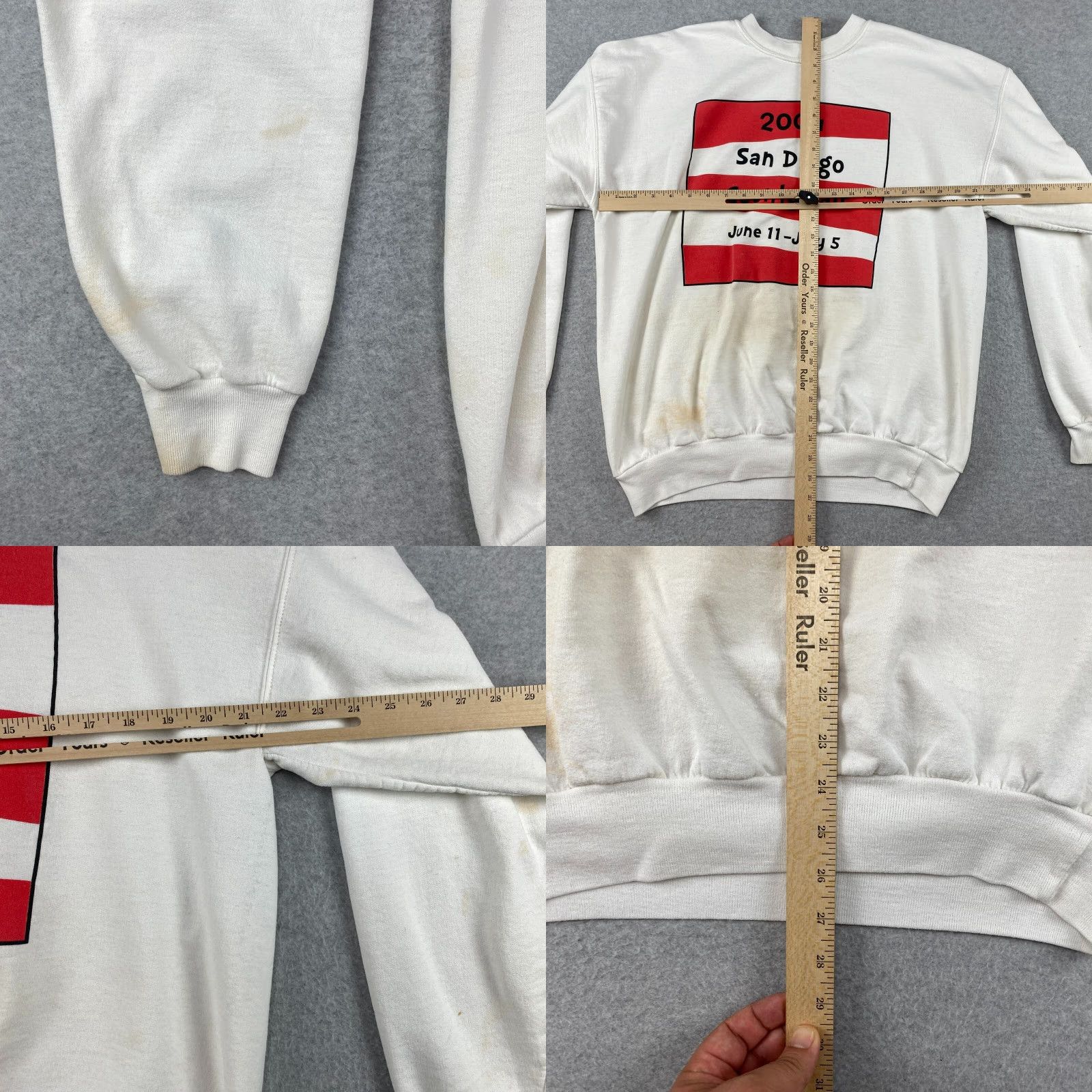 Hanes VINTAGE Hanes Sweatshirt Mens L White Dr Seuss San Diego County Fair Hoodie Pullover Graphic Print All Seasons Regular Fit Ski, Walk, Run Mens Size US L / EU 52-54 / 3 - 9 Thumbnail