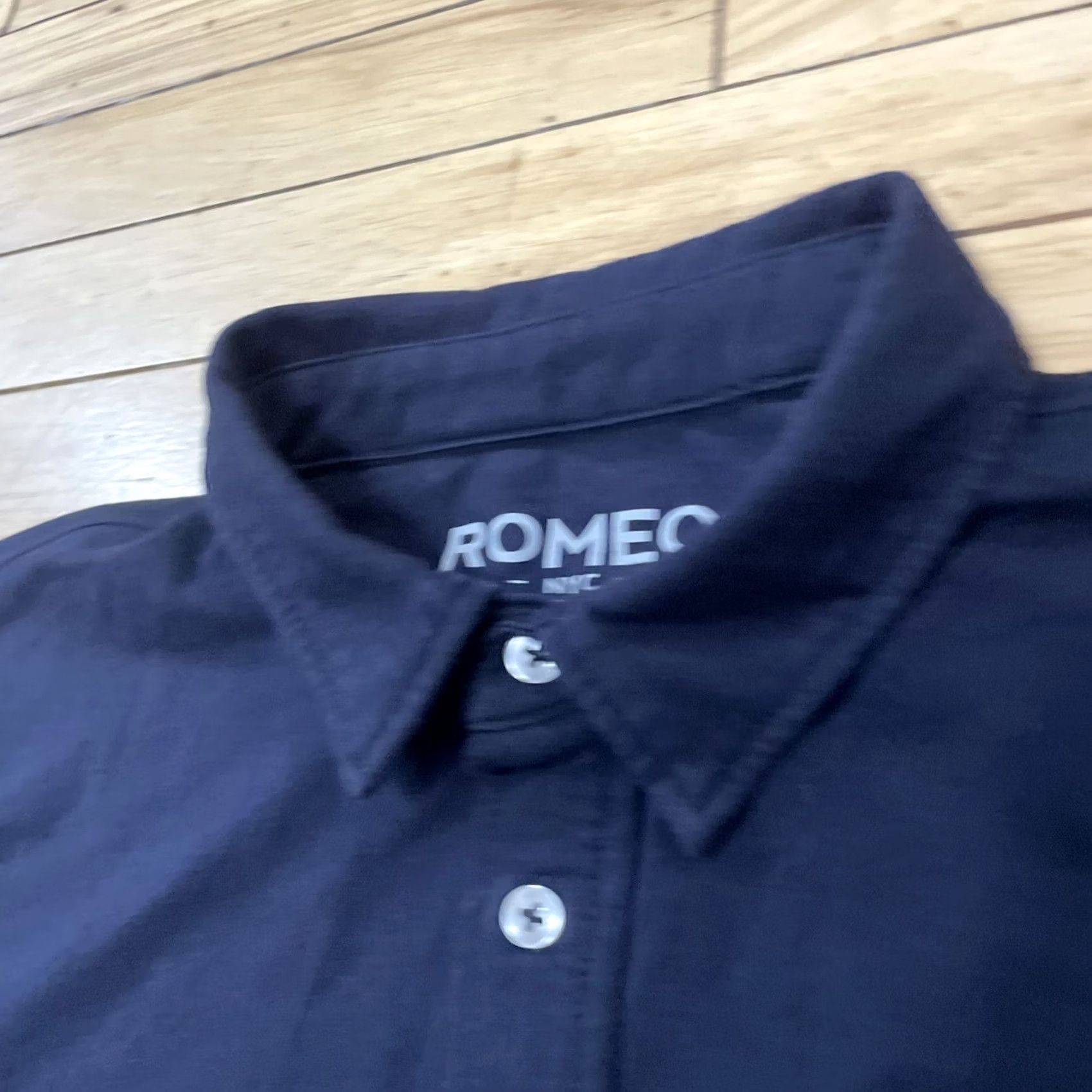Vintage ROMEO NYC Polo Shirt Mens M Blue Jersey Stretch Modal Cotton Performance Blend Short Sleeve Button Collared Classic Preppy Sports Mens Size US M / EU 48-50 / 2 - 2 Thumbnail