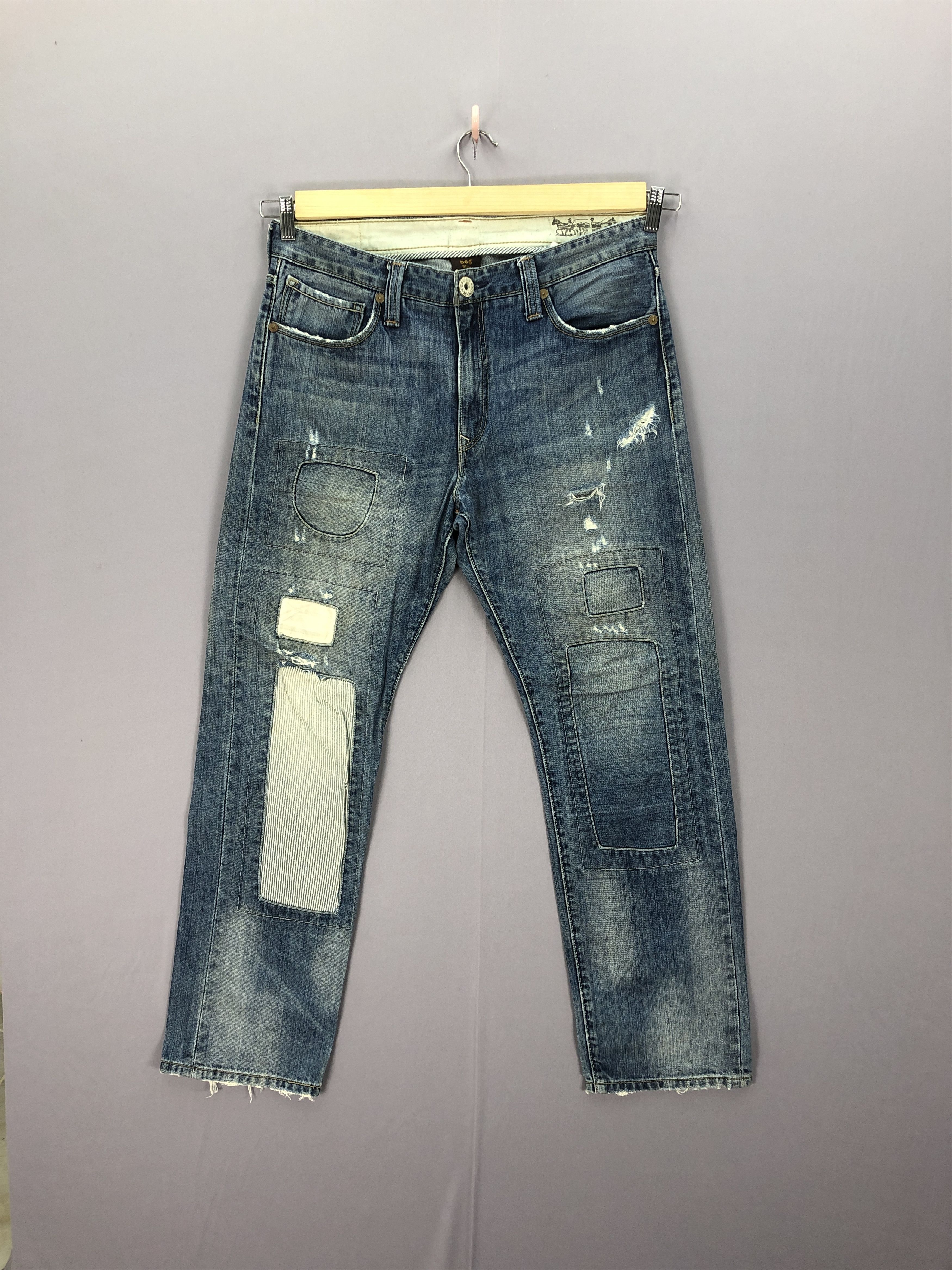 Jean Vintage Levis 550 Patchwork Distressed Jeans Levi's Denim Size US 34 / EU 50 - 3 Thumbnail