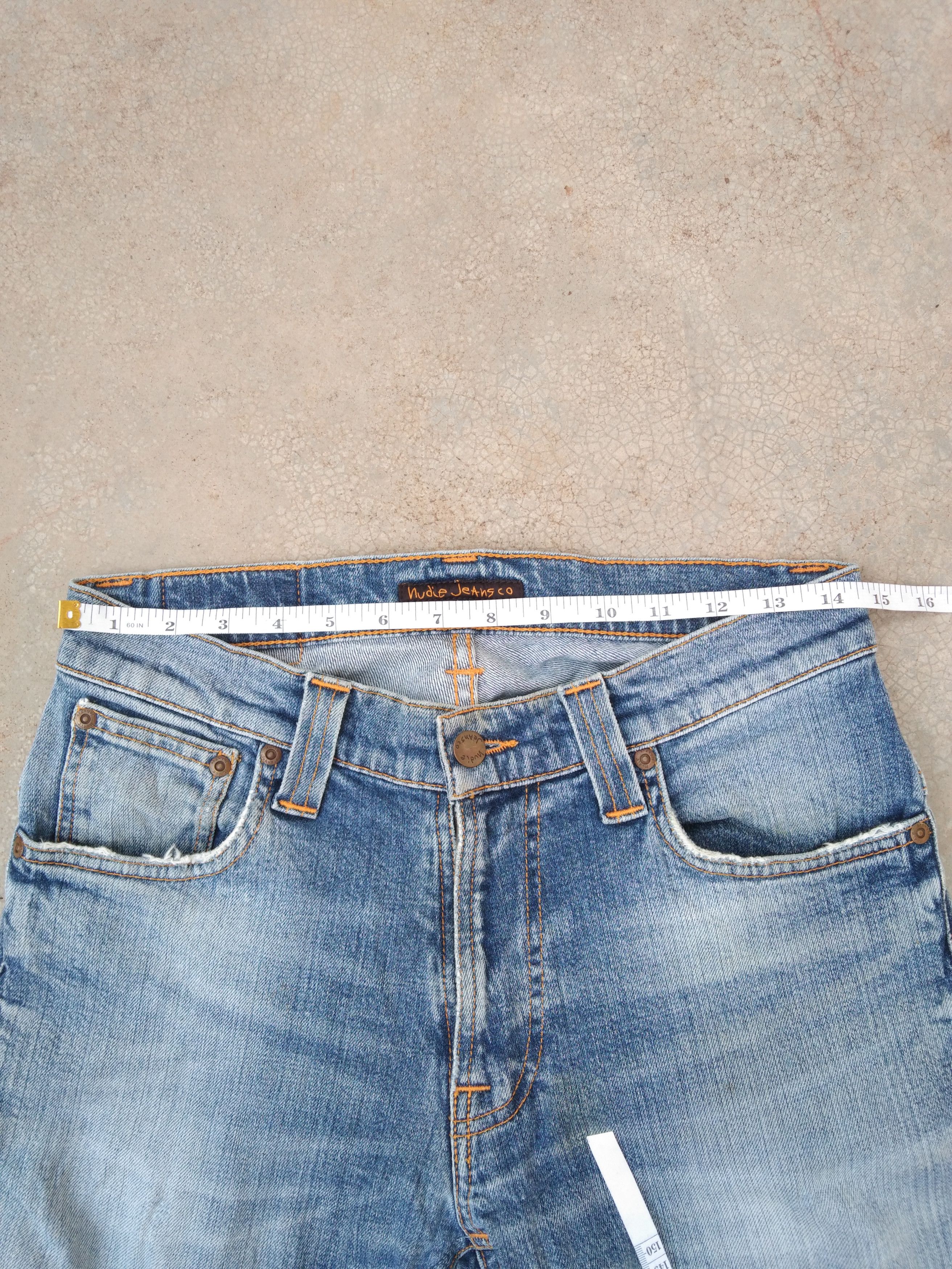 Nudie Jeans Vintage Distressed Nudie Faded Blue Released Hem Jeans 29x30 Size US 29 - 8 Thumbnail