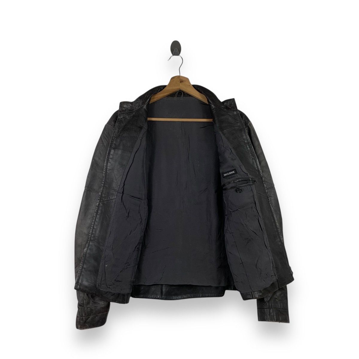 Vintage Vintage BIGLIDUE JAPAN MOTORCYCLE Black Leather Jacket Size US M / EU 48-50 / 2 - 3 Thumbnail