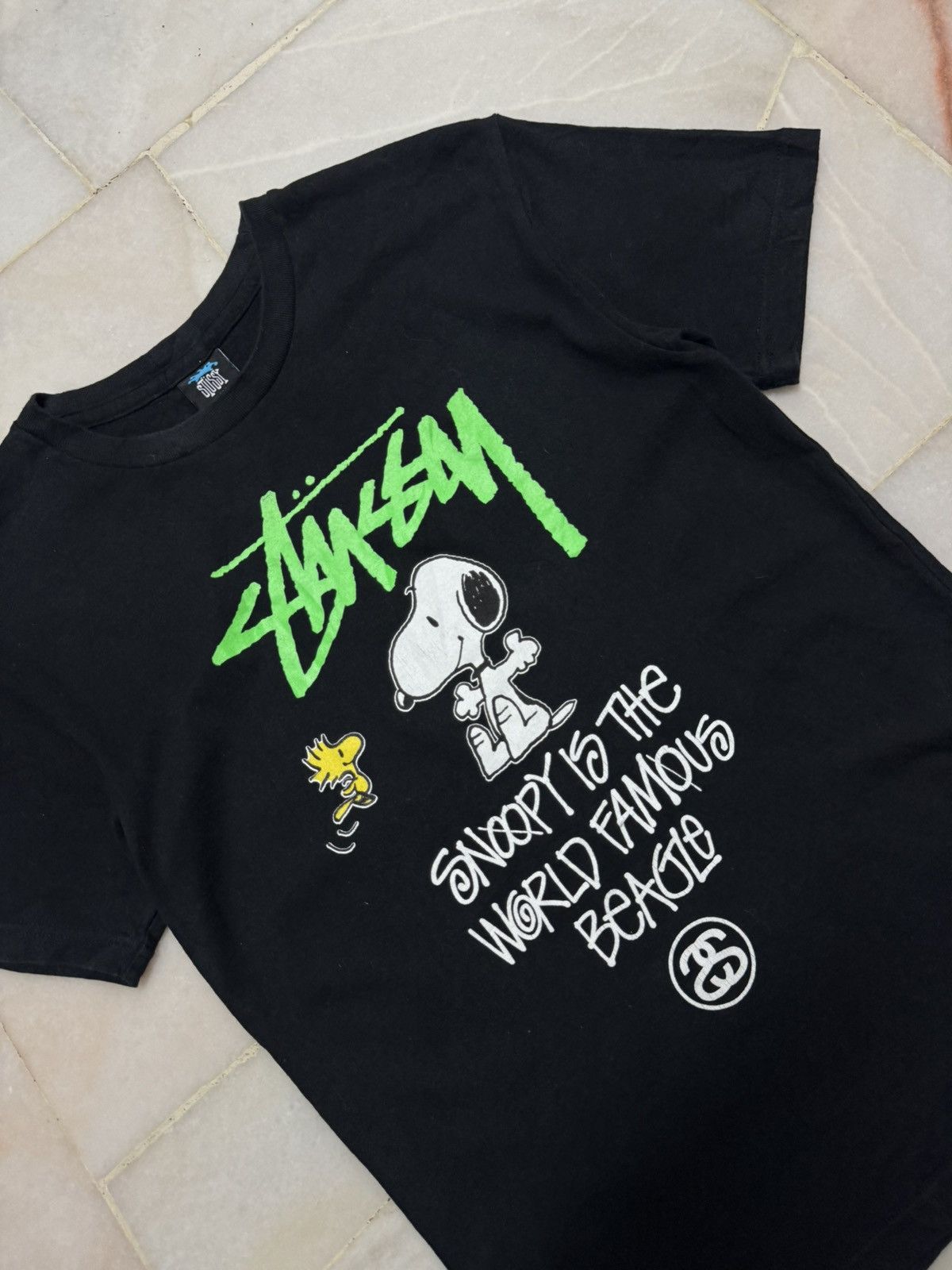 Stussy RARE STUSSY X SNOPPY VINTAGE PEANUTS BLACK TSHIRT Size US L / EU 52-54 / 3 - 4 Thumbnail