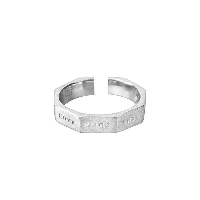 Jewelry Punk Jewelry Rings Open Size Chrome Ring (Size 7-13) Size ONE SIZE - 4 Thumbnail
