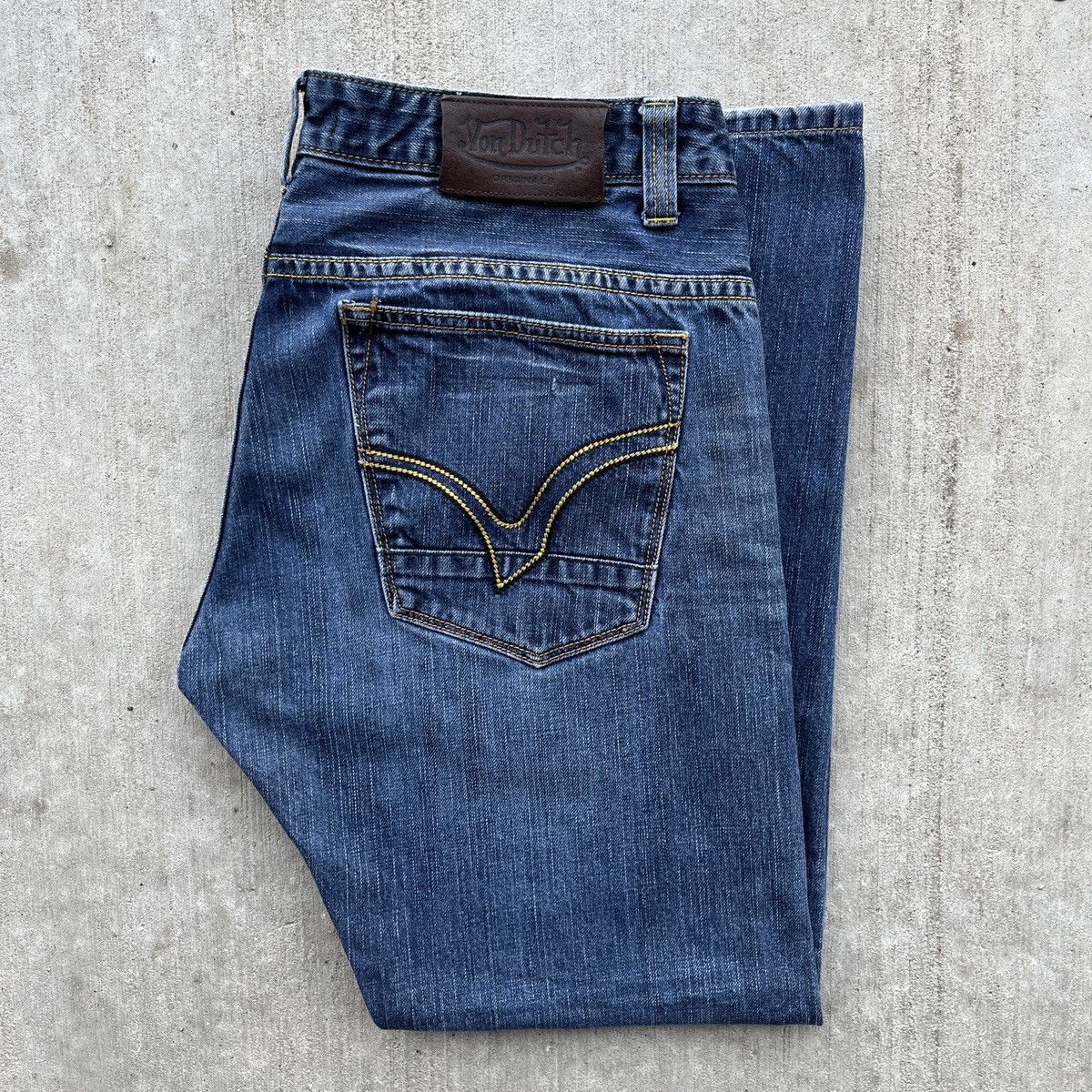 image of Crazy Vintage Von Dutch Jeans in Blue, Men's (Size 36)