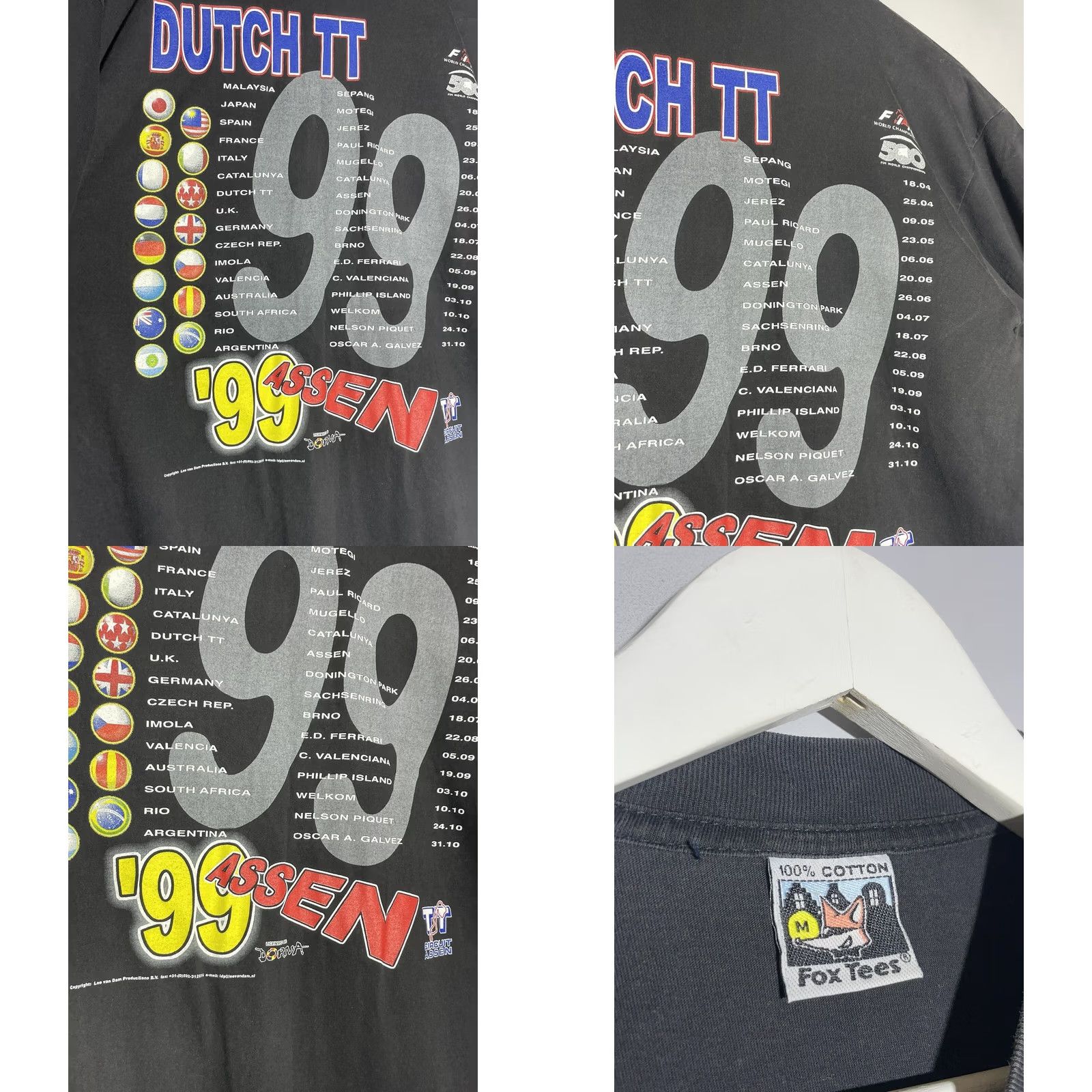 Champion Champion Dutch TT Assen T-Shirt Mens M Black Cotton Graphic Print Vintage 90s Sports Moto Racing Clouded by Yamaha Ducati Honda Suzuki Size US M / EU 48-50 / 2 - 8 Thumbnail