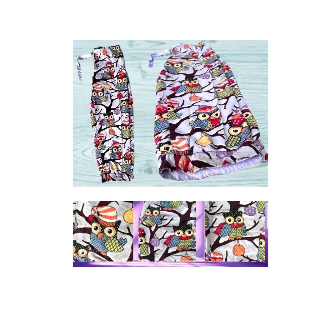 Other Nick Nora Owl Pajama Bottoms Unisex Small Purple Flannel Fro Size 30" / US 8 / IT 44 - 11 Thumbnail