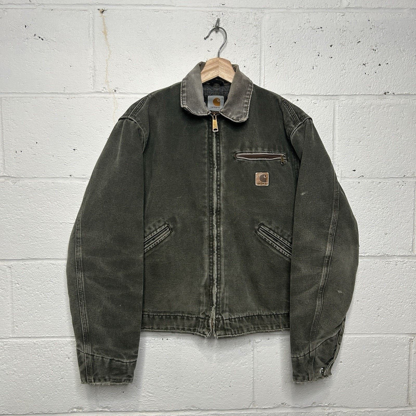 Carhartt Vintage Carhartt Blanket-Lined Detroit Jacket “Moss” J97 MOS Size US S / EU 44-46 / 1 - 1 Thumbnail