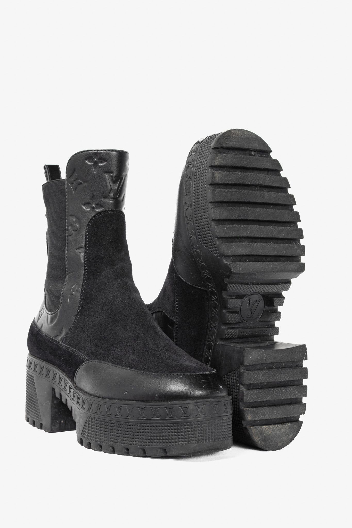 Louis Vuitton Louis Vuitton Laureate Suede/Monogram-Leather Platform Boot Size US 7 / IT 37 - 4 Thumbnail