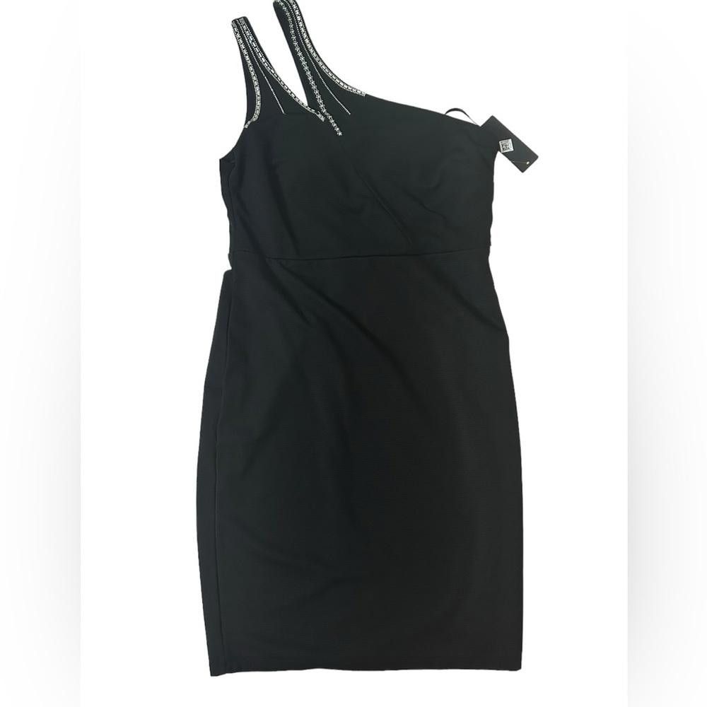 Designer City Studio l NWT Black Rhinestone One Shoulder Dress 15 Size M / US 6-8 / IT 42-44 - 2 Thumbnail