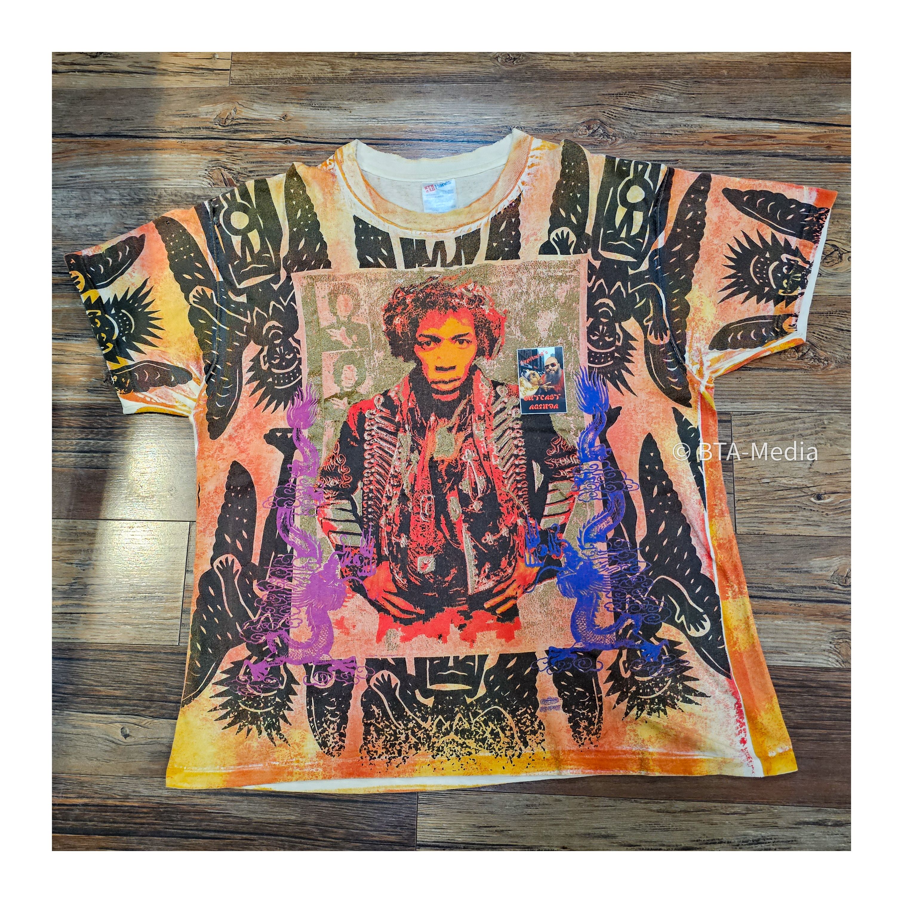 Vintage 1993 Jimi Hendrix Heaven Smile T-Shirt Mosquitohead Style Size US XL / EU 56 / 4 - 1 Thumbnail
