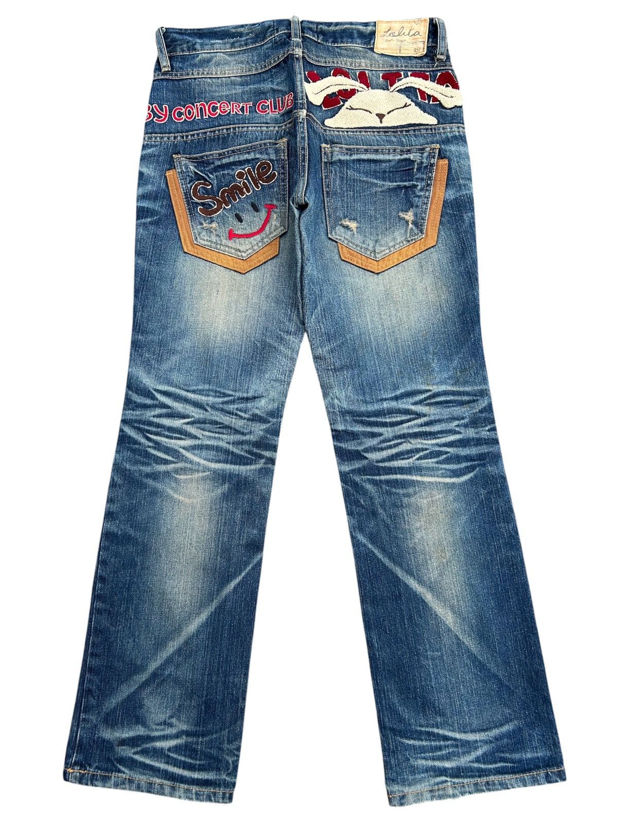 Kapital YOSHITOMO NARA LOLITA Exotic Vintage Distressed Denim Jeans Size US 34 / EU 50 - 2 Thumbnail