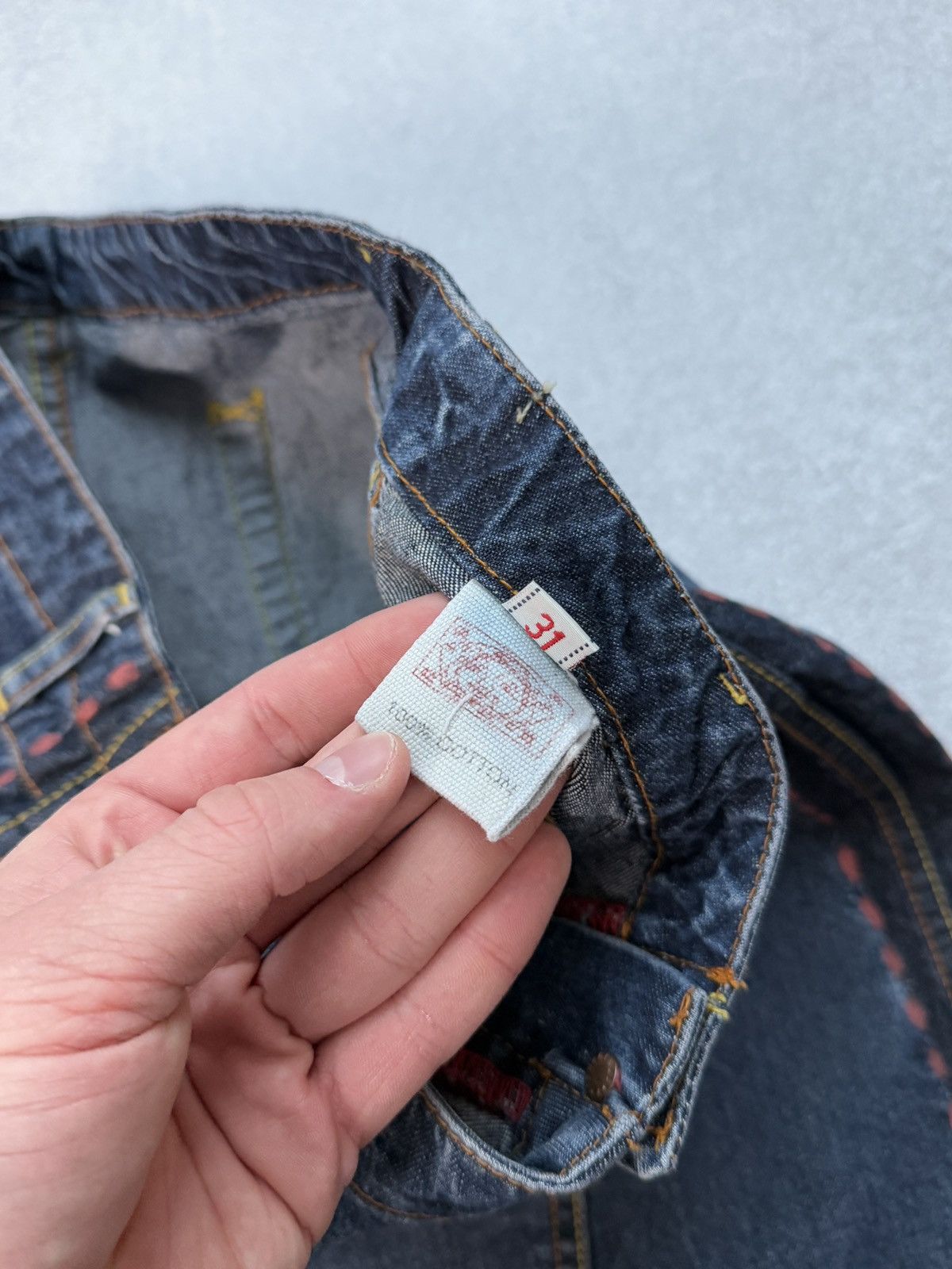 Evisu Evisu Denim Skirt Vintage Womens Y2K Blue Button Japan Style Size 31" - 9 Thumbnail