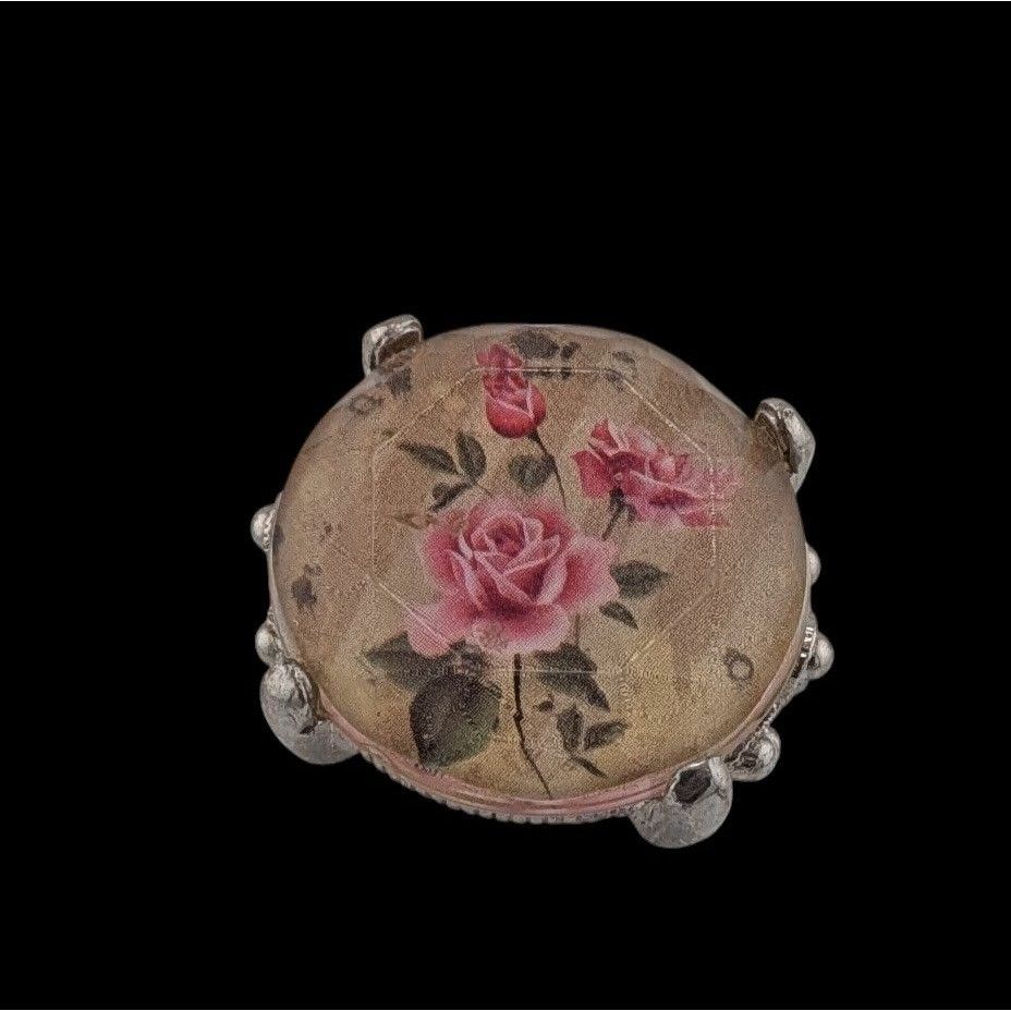 Other Vintage Cottagecore Floral Statement Ring With Prismatic Shi Size ONE SIZE - 2 Thumbnail