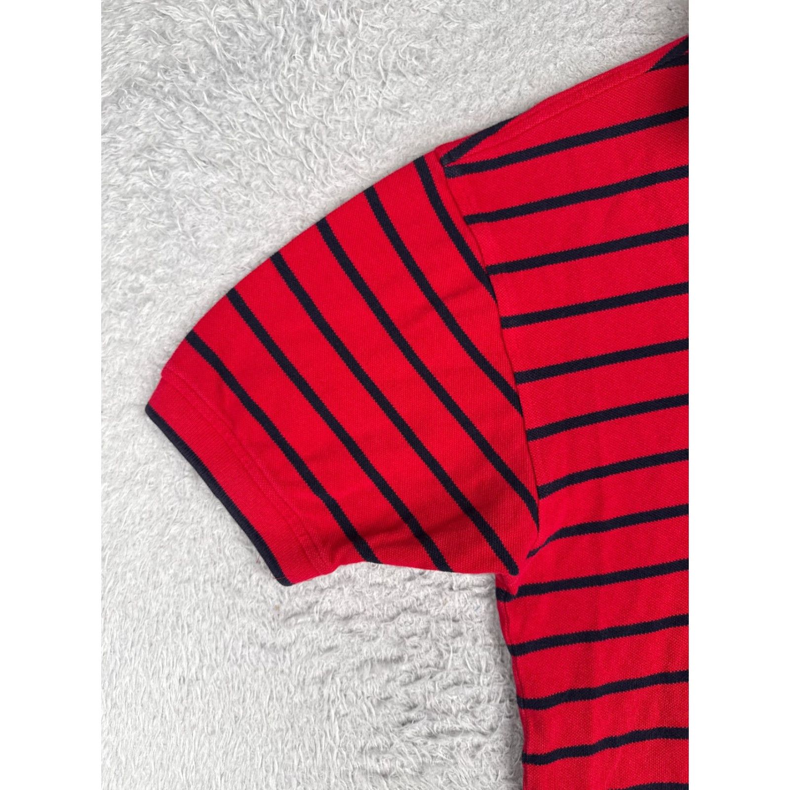 Tommy Hilfiger Tommy Hilfiger Polo Shirt Men Small Red Stripe 100% Cotton Short Sleeve Slimming Size US S / EU 44-46 / 1 - 3 Thumbnail