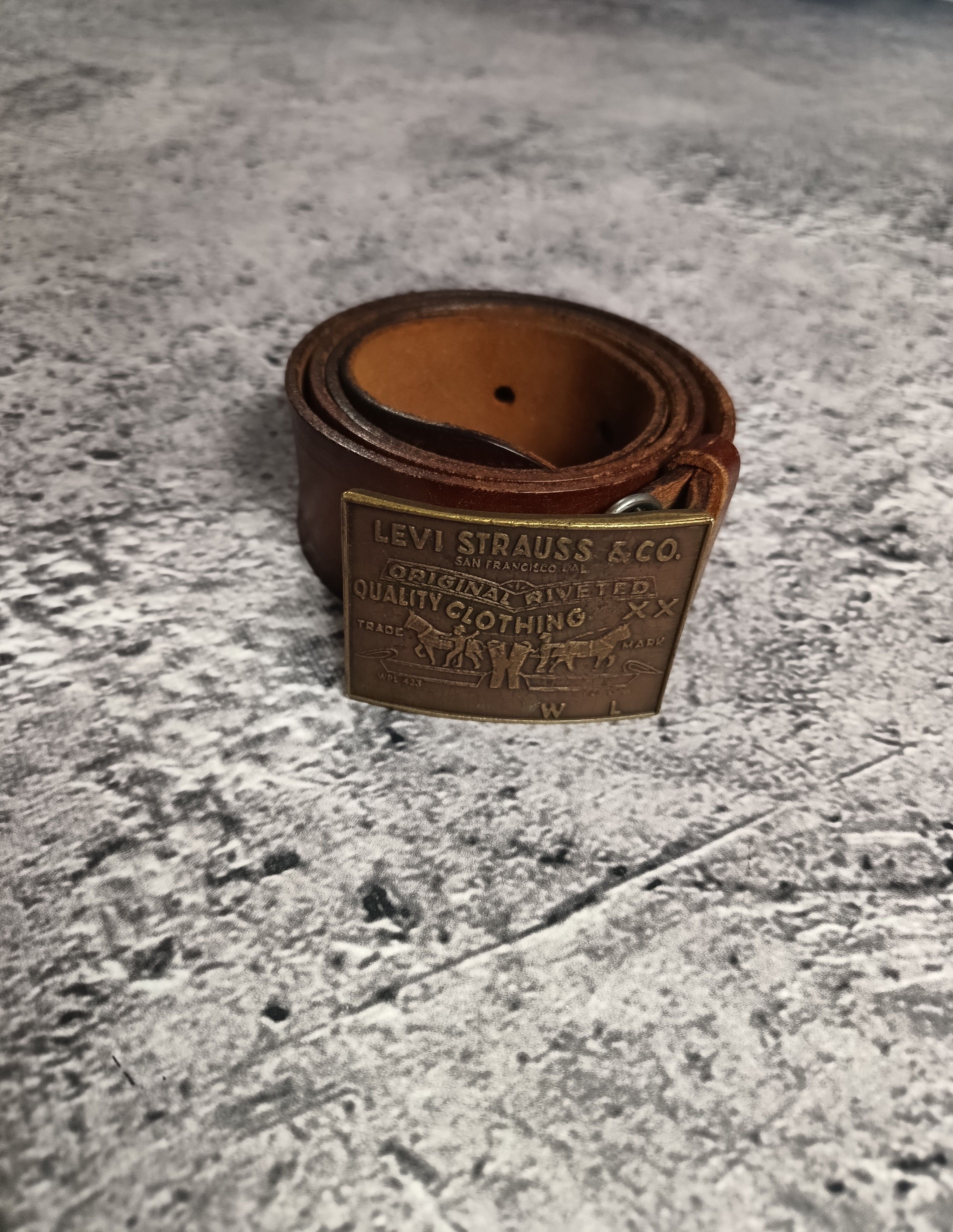 Levi's × Levi's Vintage Clothing × Vintage Vintage Levis Belt 80s 90s Brown Buckle Metal Size 42 - 2 Thumbnail