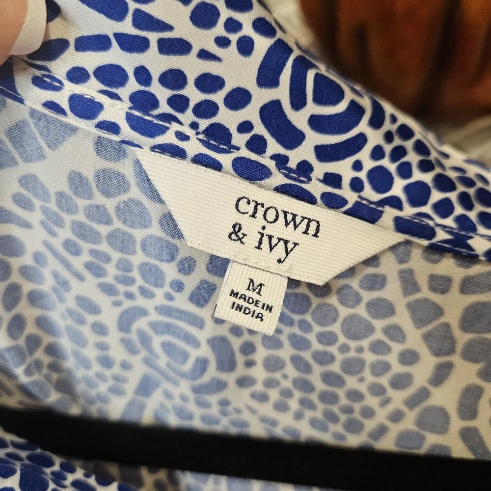 Designer Crown & ivy Blue Floral Shift Dress – Summer Days #6 Size M / US 6-8 / IT 42-44 - 6 Thumbnail