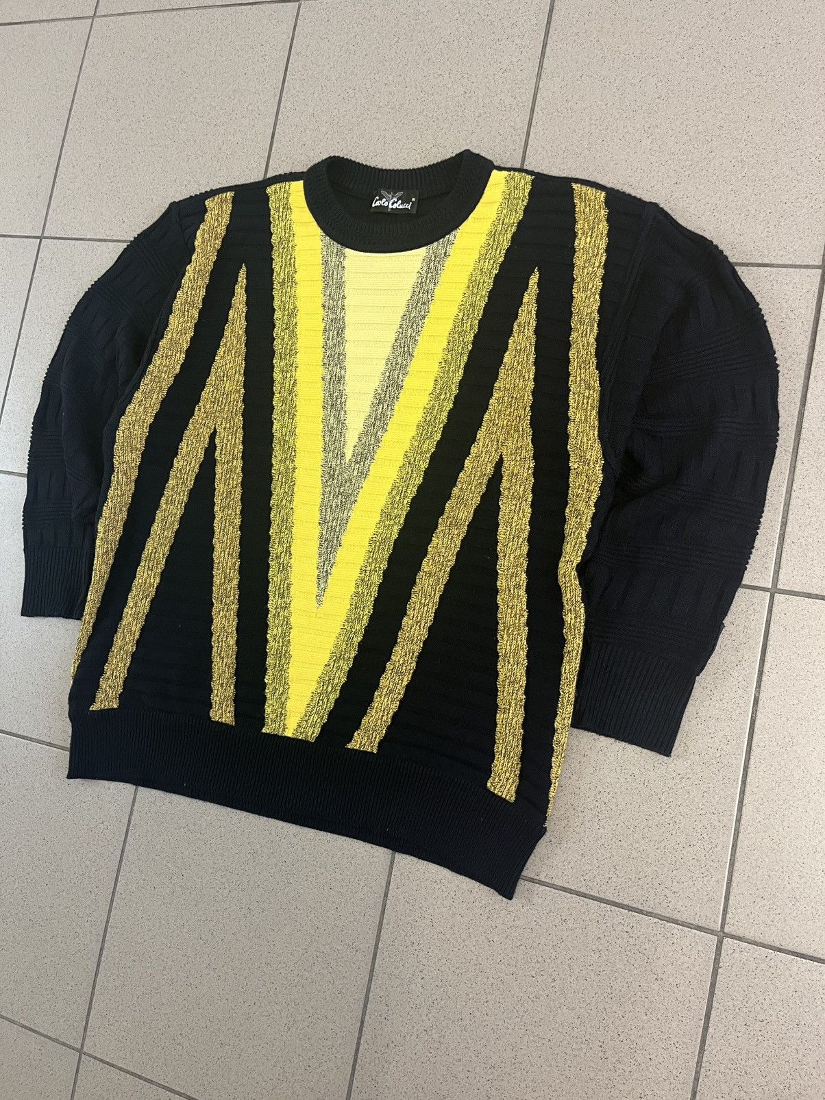 Carlo Colucci Carlo Colucci Vintage Knit Sweater 90s Coogi Style Biggie Size US L / EU 52-54 / 3 - 1 Thumbnail