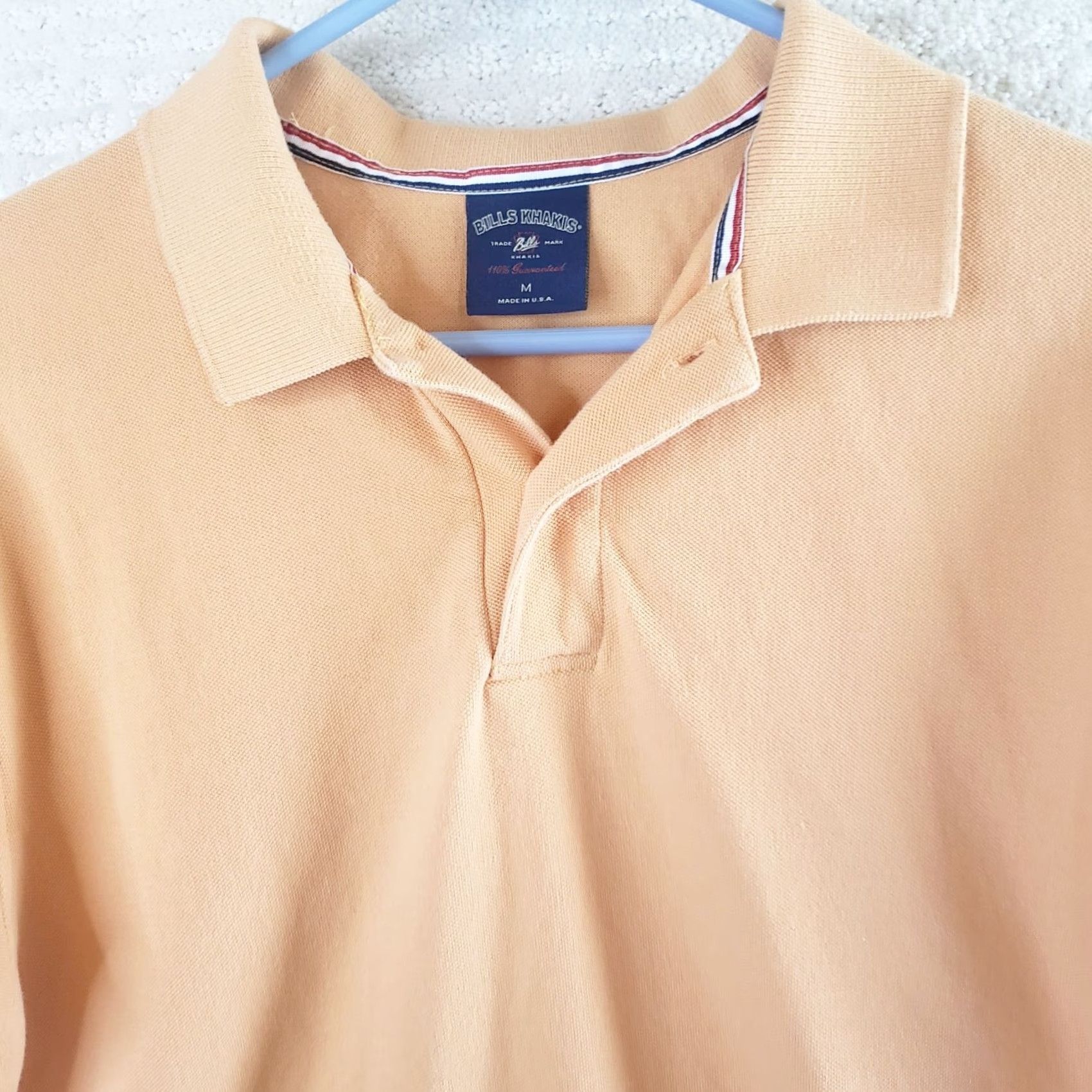 Bills Khakis Bill's Khakis Polo Shirt Mens M Relaxed Fit Cantalope Orange Supima Pique Cotton Short Sleeve Button-Up Shirt Size US M / EU 48-50 / 2 - 3 Thumbnail