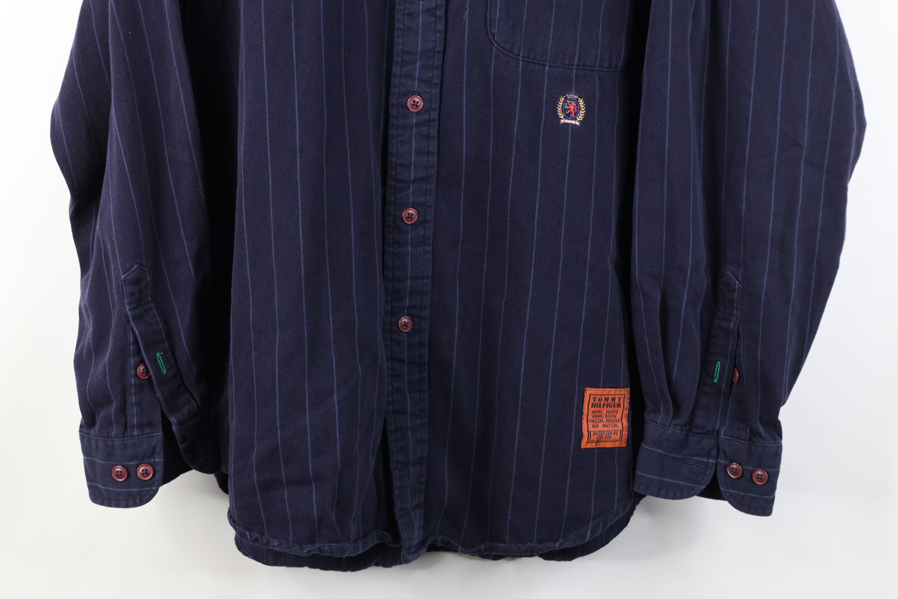 Tommy Hilfiger Vintage 90s Tommy Hilfiger Pinstriped Flannel Button Shirt Size US M / EU 48-50 / 2 - 3 Thumbnail