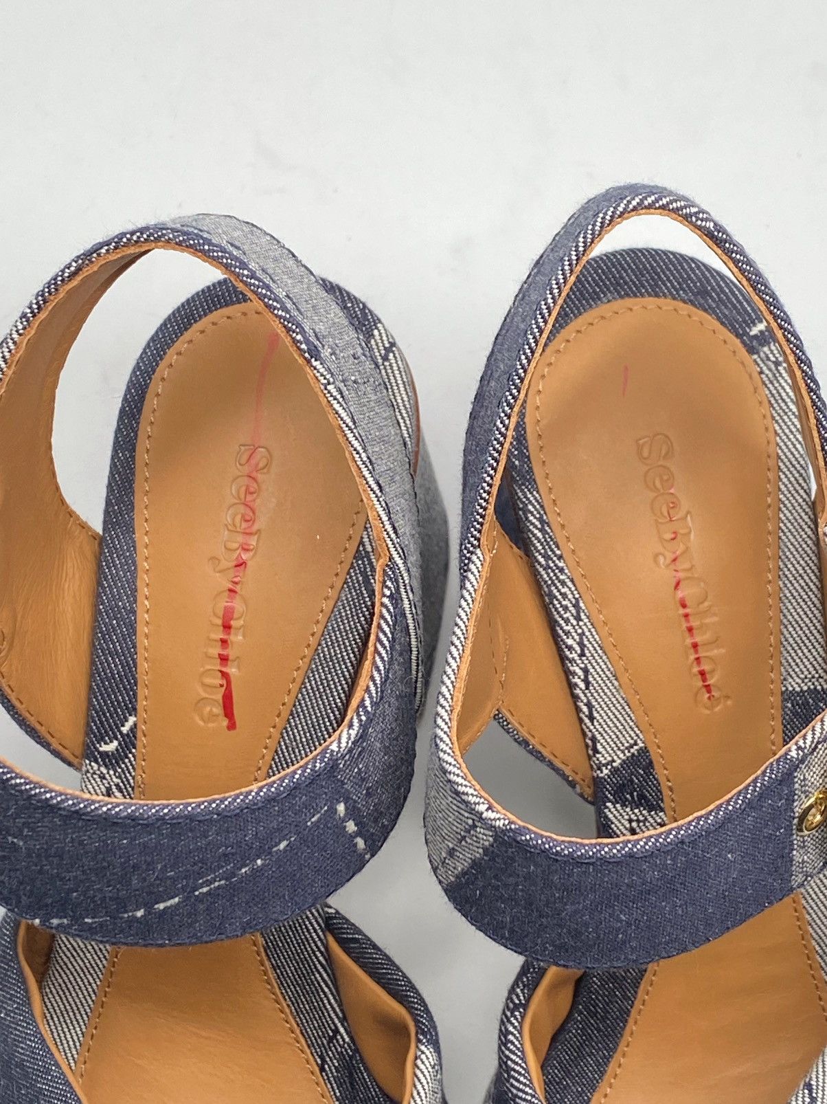 See by Chloe See by Chloe Joei Patchwork Denim Platform Sandals size 39 Size US 9 / IT 39 - 5 Thumbnail