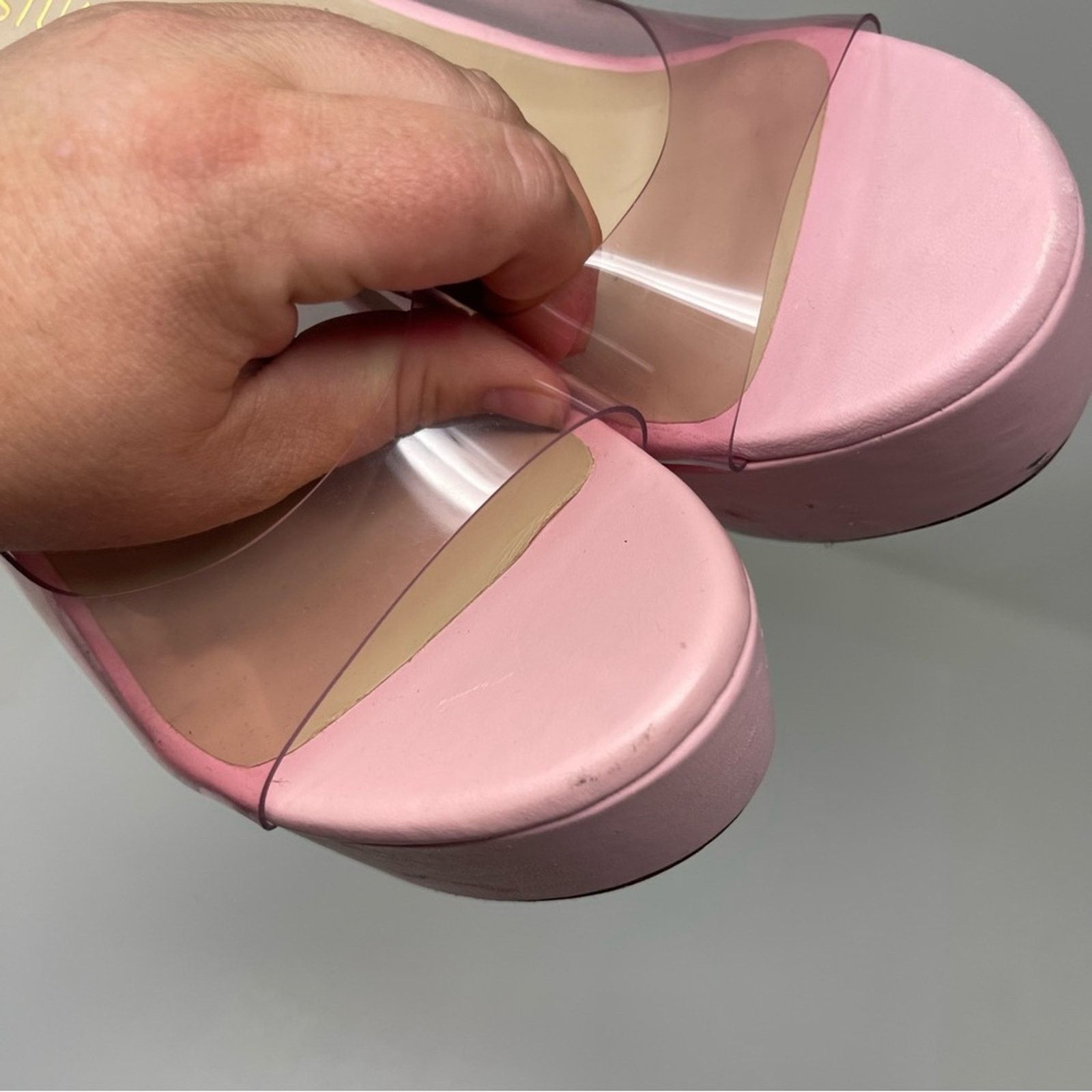 Stuart Weitzman STUART WEITZMAN TIA HOLLYWOOD PVC top pink leather Size US 9 / IT 39 - 7 Thumbnail