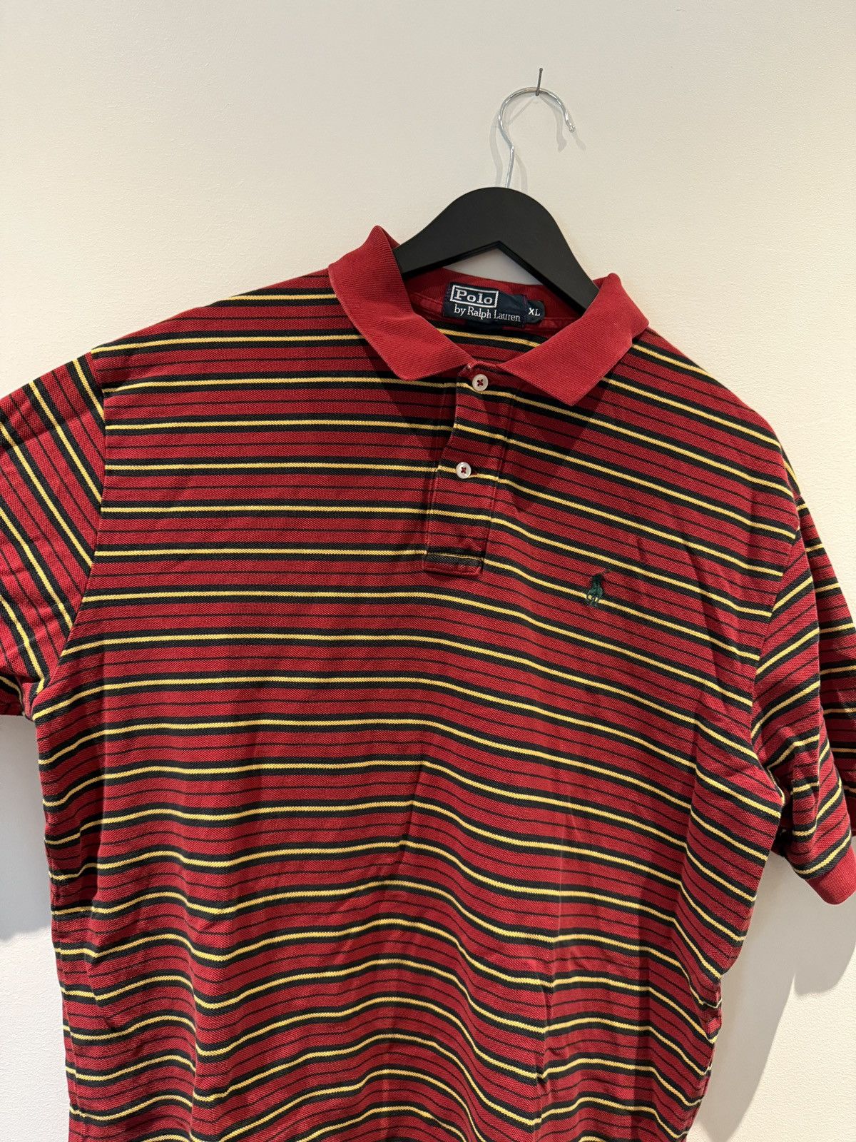 Polo Ralph Lauren × Vintage Vintage Red Striped Polo Size US L / EU 52-54 / 3 - 2 Thumbnail