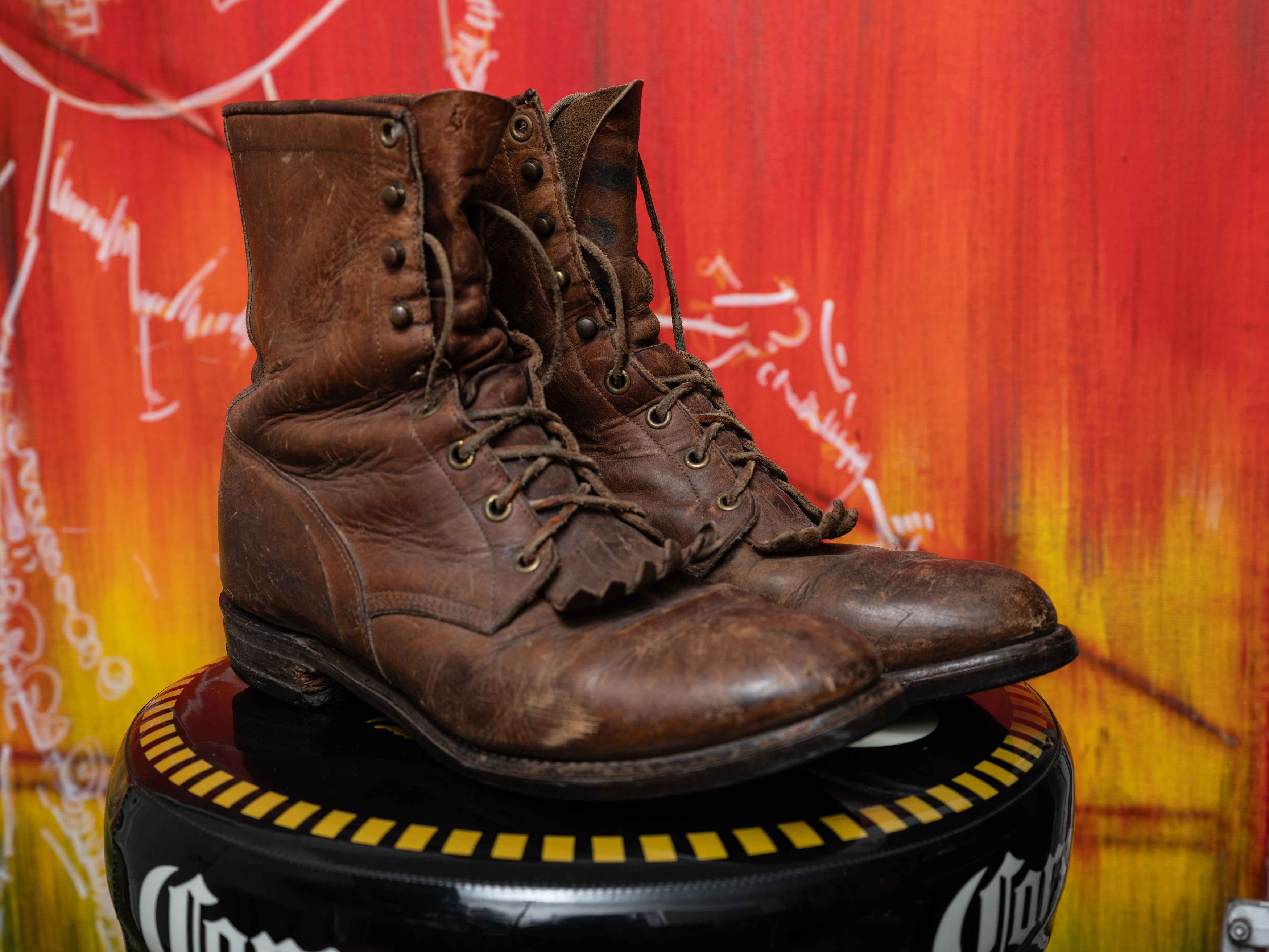 Justin ustin Leather Lace Up Roper Cowboy Boots Size US 8.5 / EU 41-42 - 1 Thumbnail