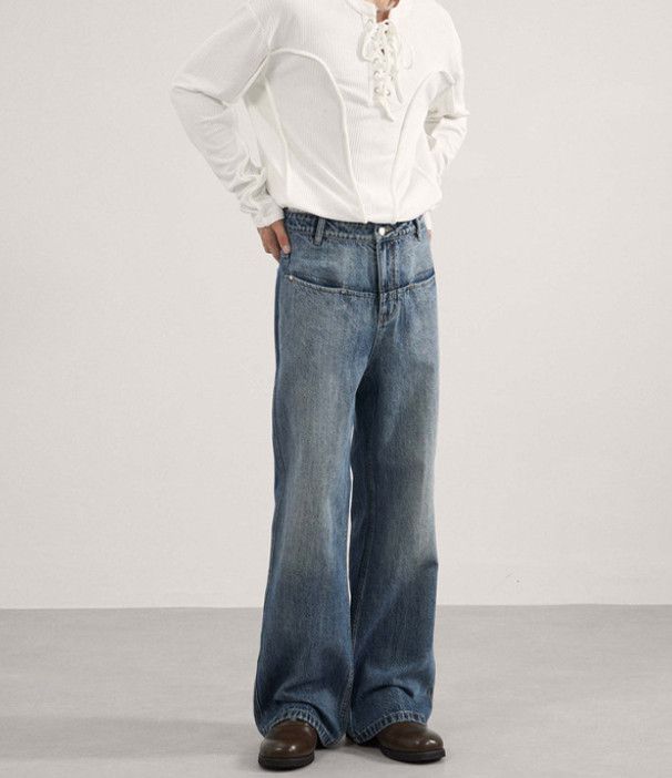 Japanese Brand American style patchwork wide-leg men's baggy jeans Size US 32 / EU 48 - 2 Thumbnail
