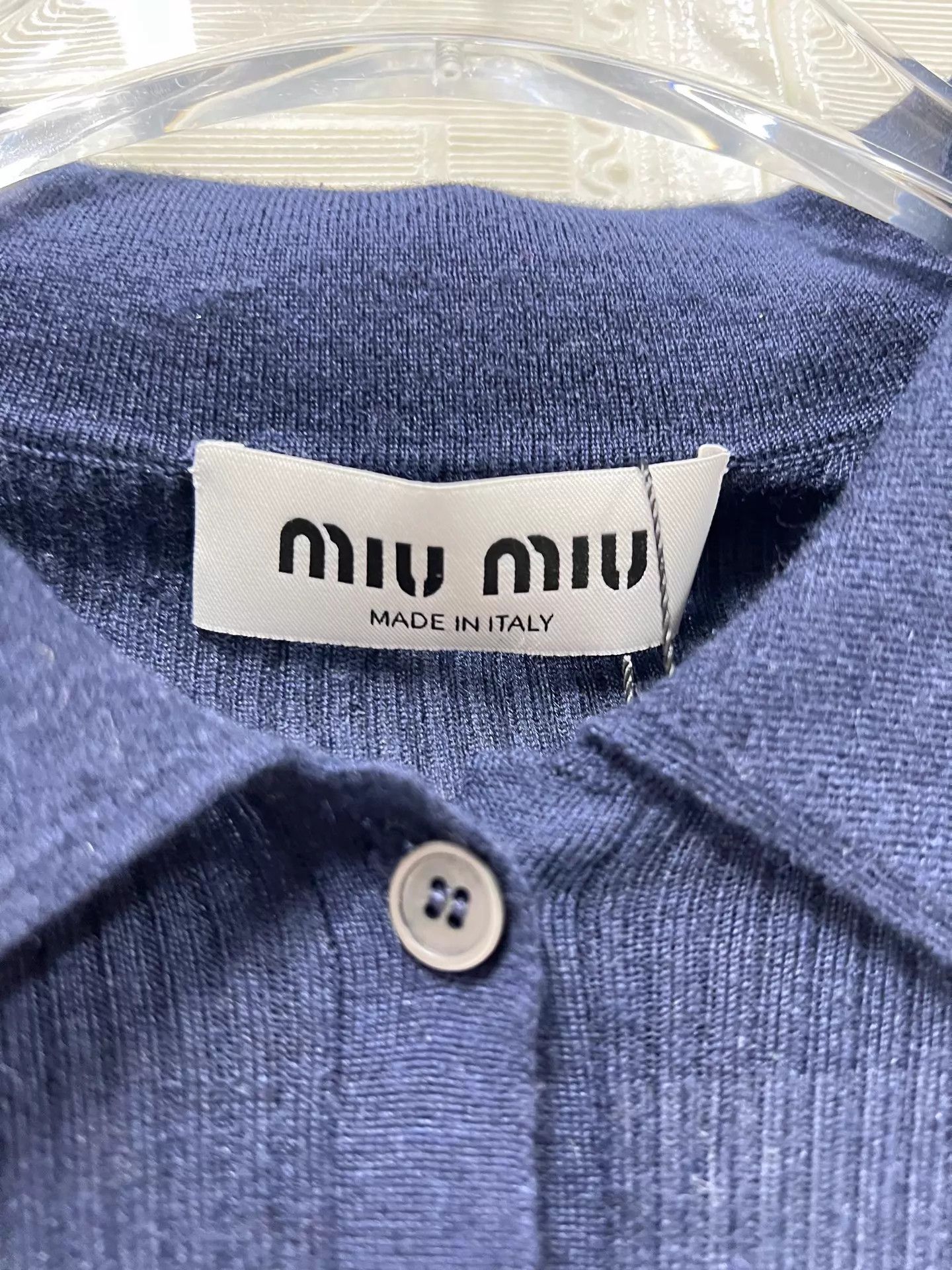 Miu Miu MIU MIU logo lettering cashmere Polo long-sleeve knit 40 Size S / US 4 / IT 40 - 3 Thumbnail