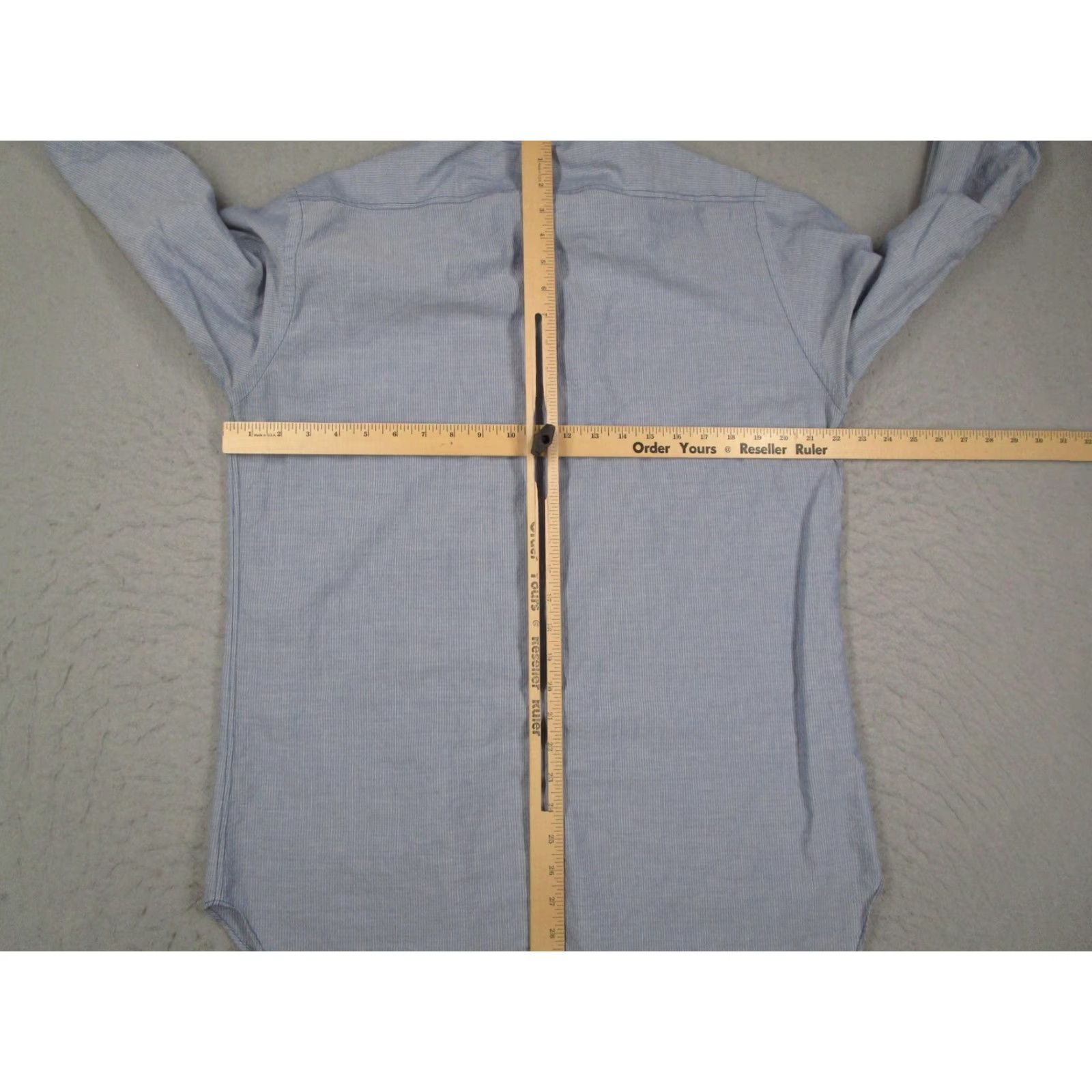 Billy Reid Billy Reid Blue Striped Button-Up Shirt Mens Large Long Sleeve Italian Cotton Size US L / EU 52-54 / 3 - 5 Thumbnail