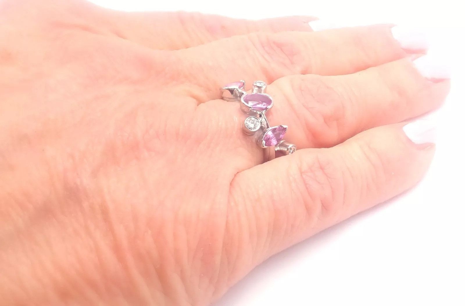 Cartier Cartier Meli Melo Platinum Diamond Pink Sapphire Band Ring Size ONE SIZE - 10 Thumbnail