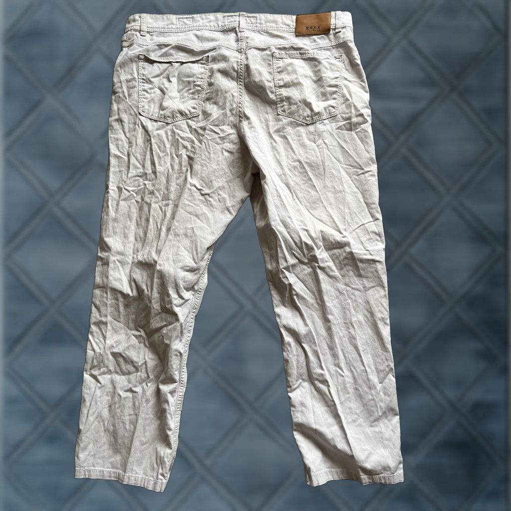 BRAX BRAX Pants Casual Men 34 Regular Ivory Chino Straight 34x25 Cotton Flat Front Size US 34 / EU 50 - 1 Thumbnail