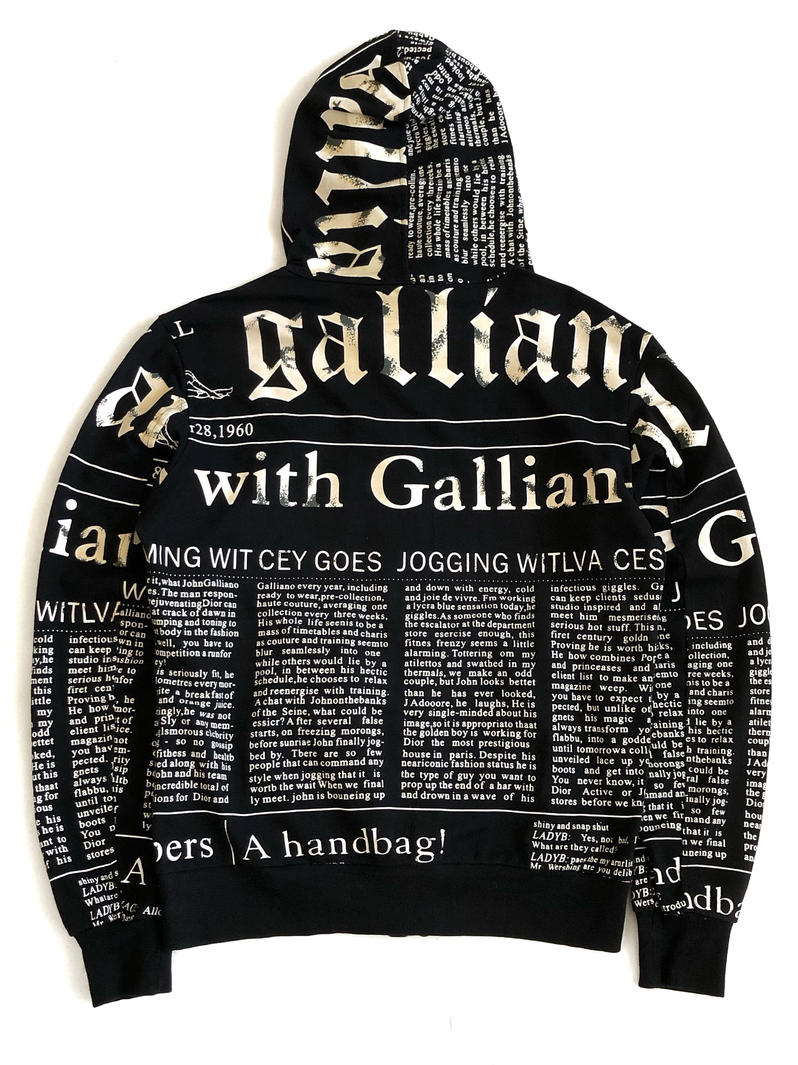 John Galliano VINTAGE GAZETTE BEACH WEAR ZIPPER HOODIE Size US L / EU 52-54 / 3 - 12 Thumbnail