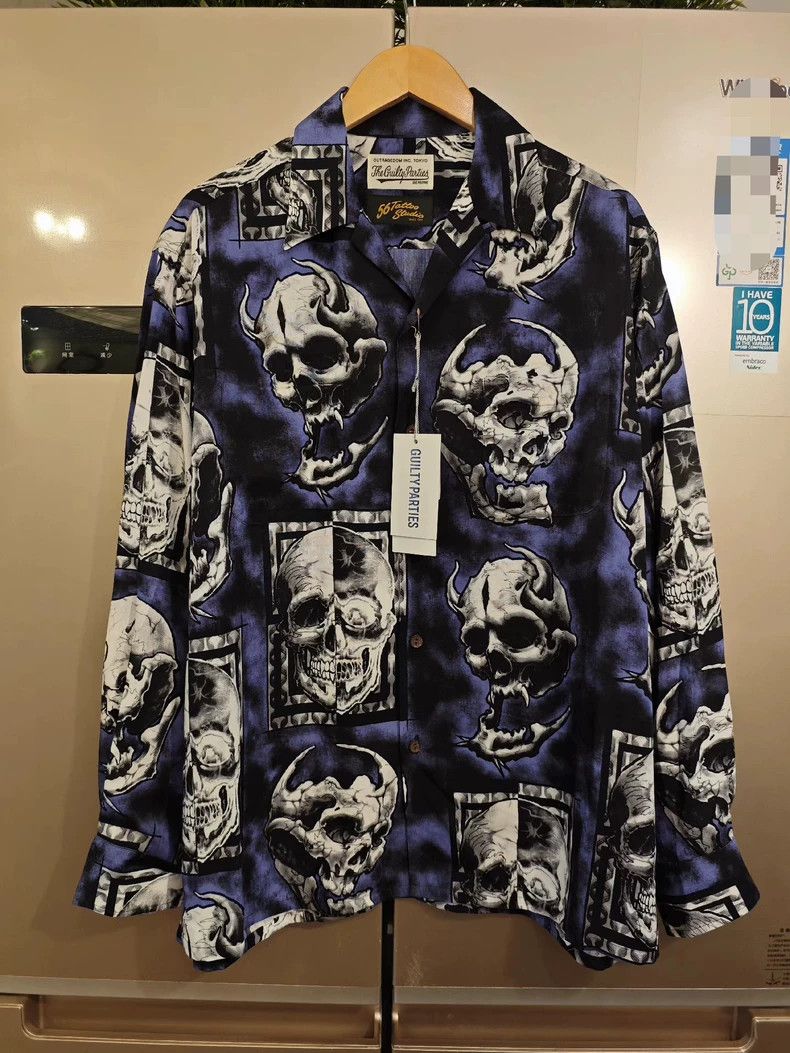Wacko Maria WACKO MARIA 56 TATTOO STUDIO Skull Hawaiian shirt Size US L / EU 52-54 / 3 - 1 Thumbnail