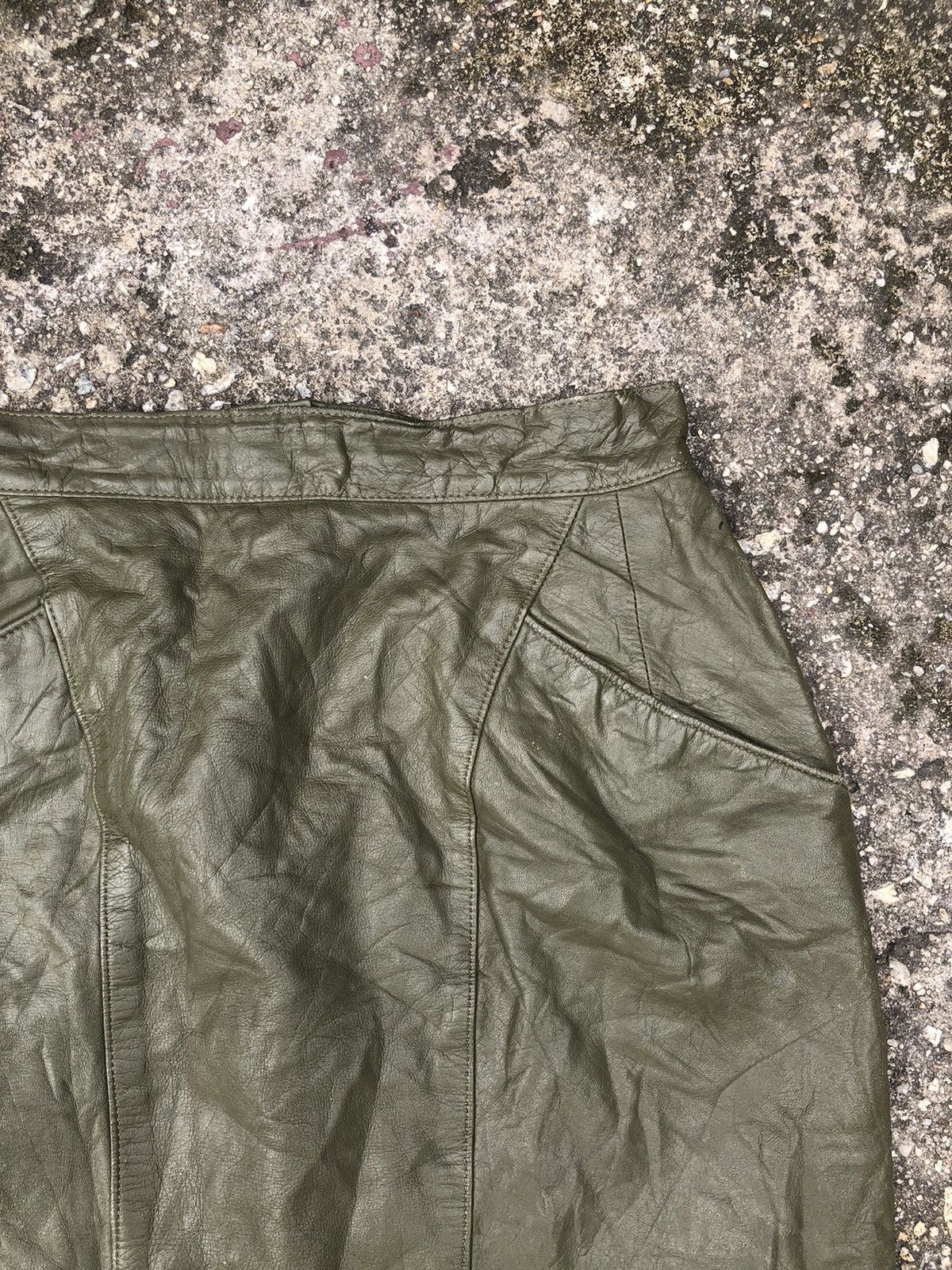 Japanese Brand × Vintage Vintage Maelstrom Leather Army Style Skirt Size 25" / US 0 / IT 36 - 10 Thumbnail