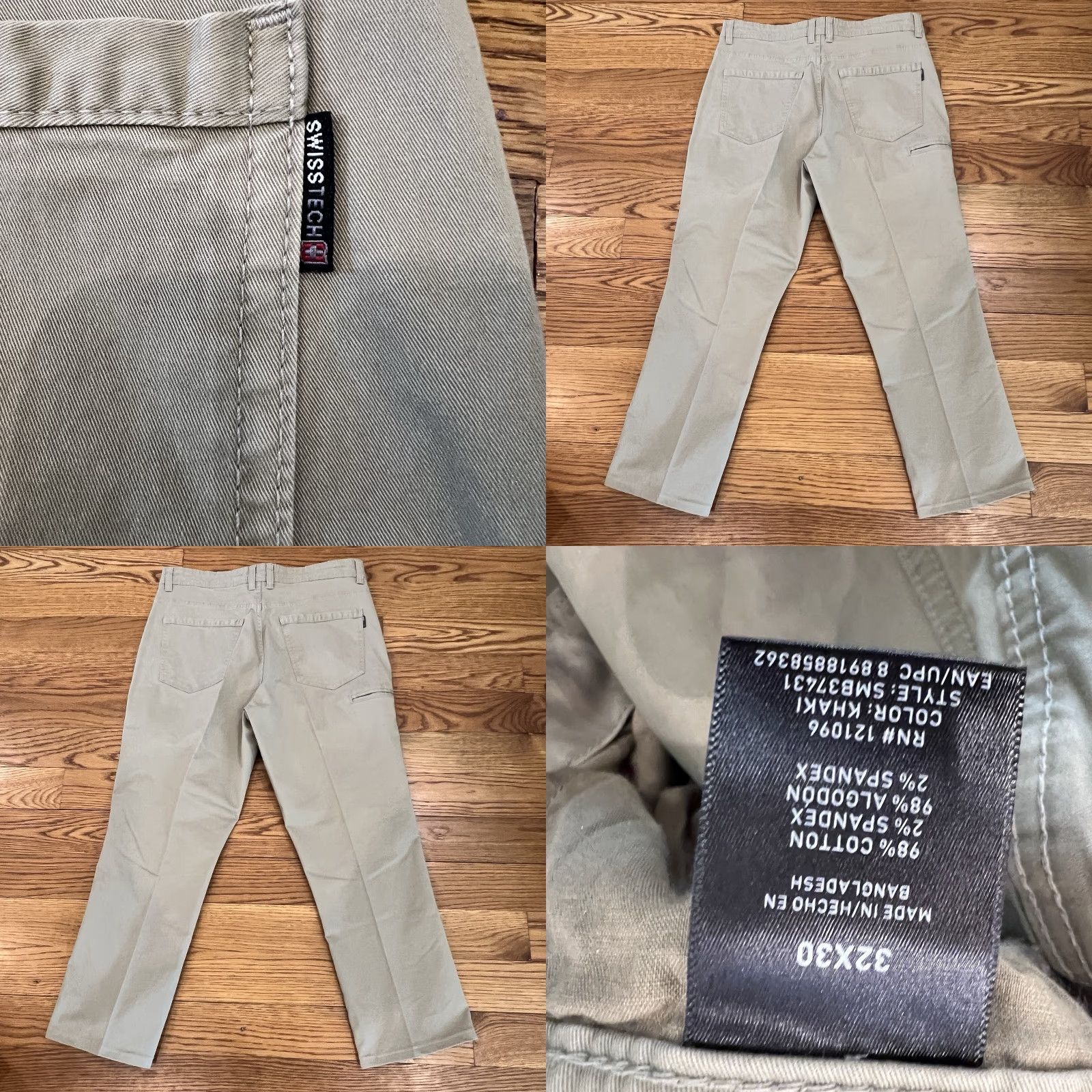Vintage Swiss Tech Khaki Pants 32x27 Casual Workwear Men Beige Cotton Blend Relaxed Straight 27in Pockets Size US 32 / EU 48 - 9 Thumbnail