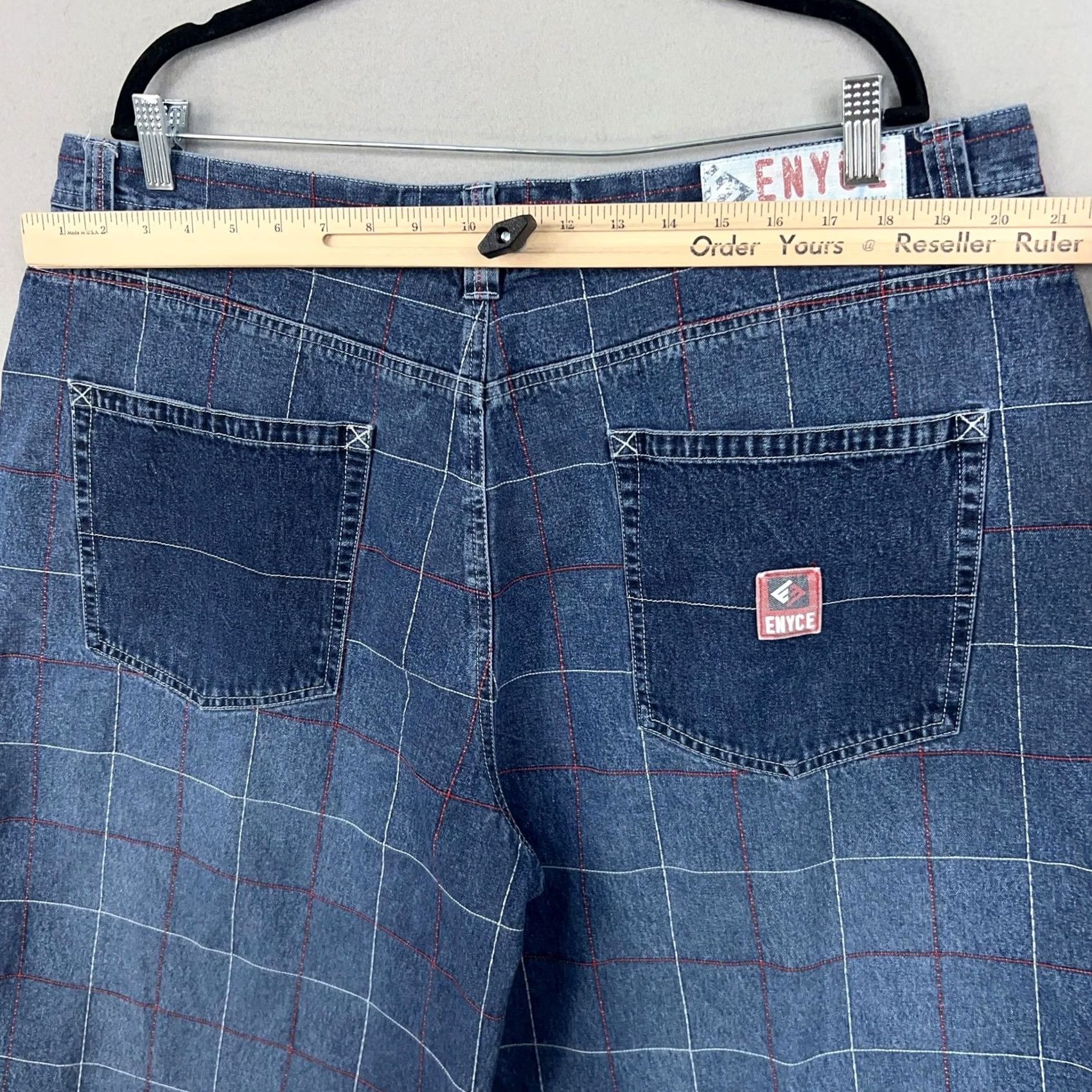Enyce Enyce Denim Shorts Mens 42 Blue Windowpane Plaid Baggy Bermuda Y2K Streetwear Jorts Mens Size US 42 / EU 58 - 7 Thumbnail