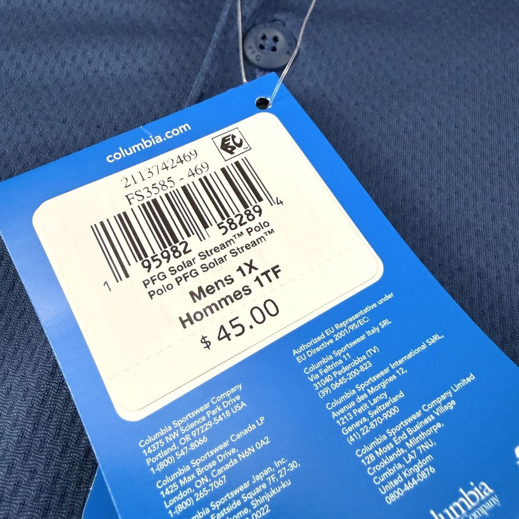Vintage Columbia PFG Polo Shirt Mens Big 1X Blue Omni-Shade Solar Stream Fishing UV Shirt Size US XL / EU 56 / 4 - 5 Thumbnail