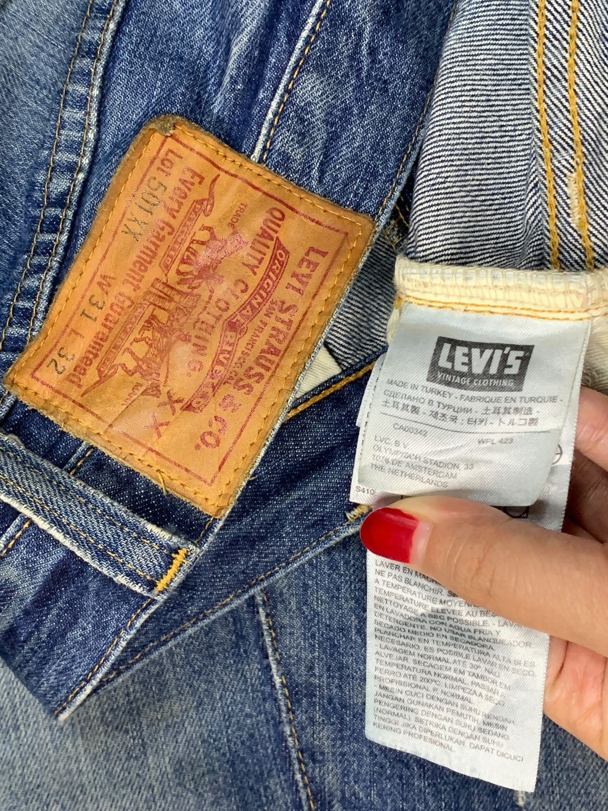 Levi's Vintage 02 Levis 501xx Big E Selvedge Mud Wash Loose Jeans Size US 33 - 10 Thumbnail