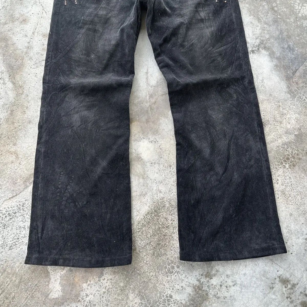 20471120 291295=HOMME JAPAN SPIKE/STUDDED CORDUROY BLACK PANTS Size US 34 / EU 50 - 4 Thumbnail