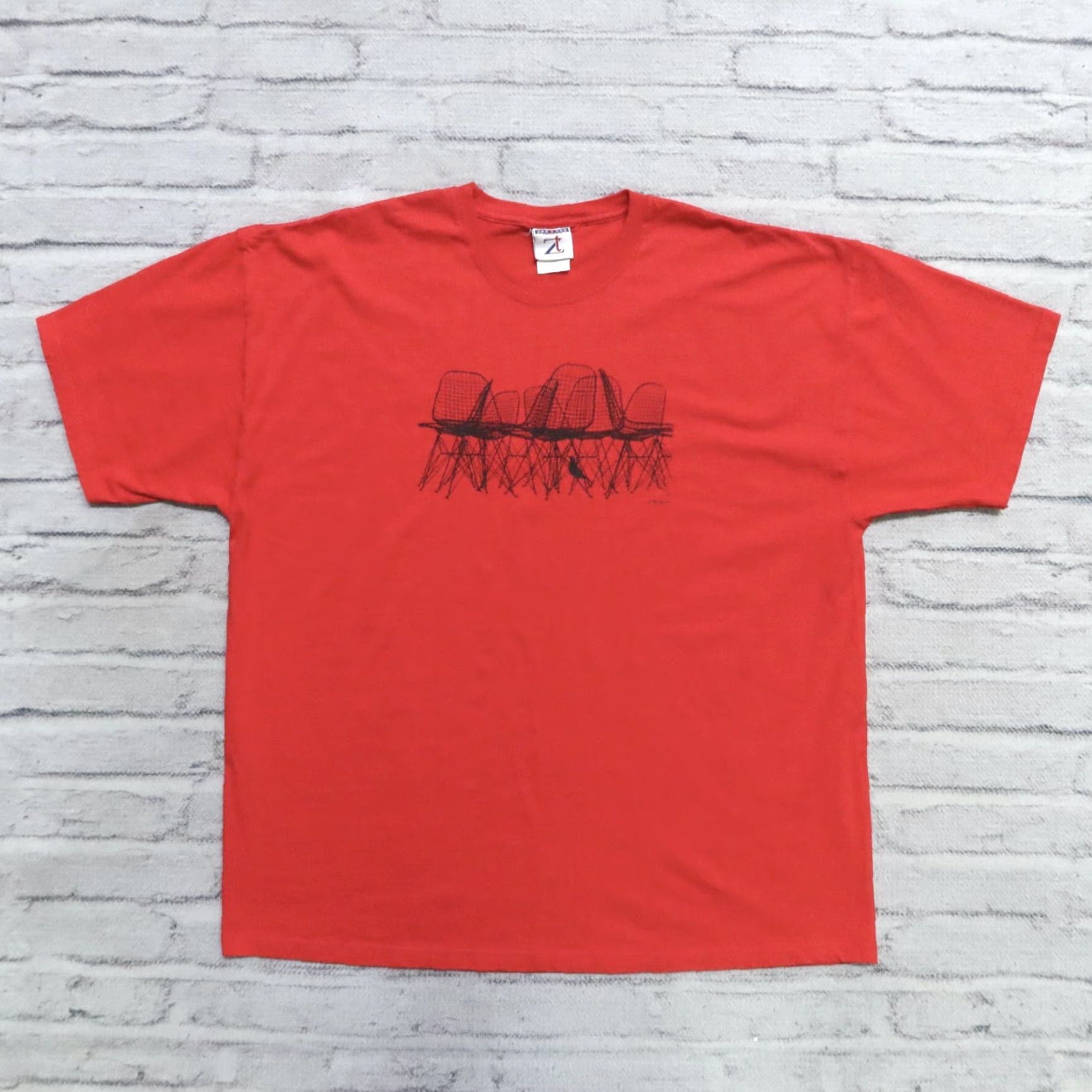 Jerzees VINTAGE 90s Herman Miller Eames Mid Century Modern Chair Art Shirt 1997 Size US XXL / EU 58 / 5 - 2 Thumbnail