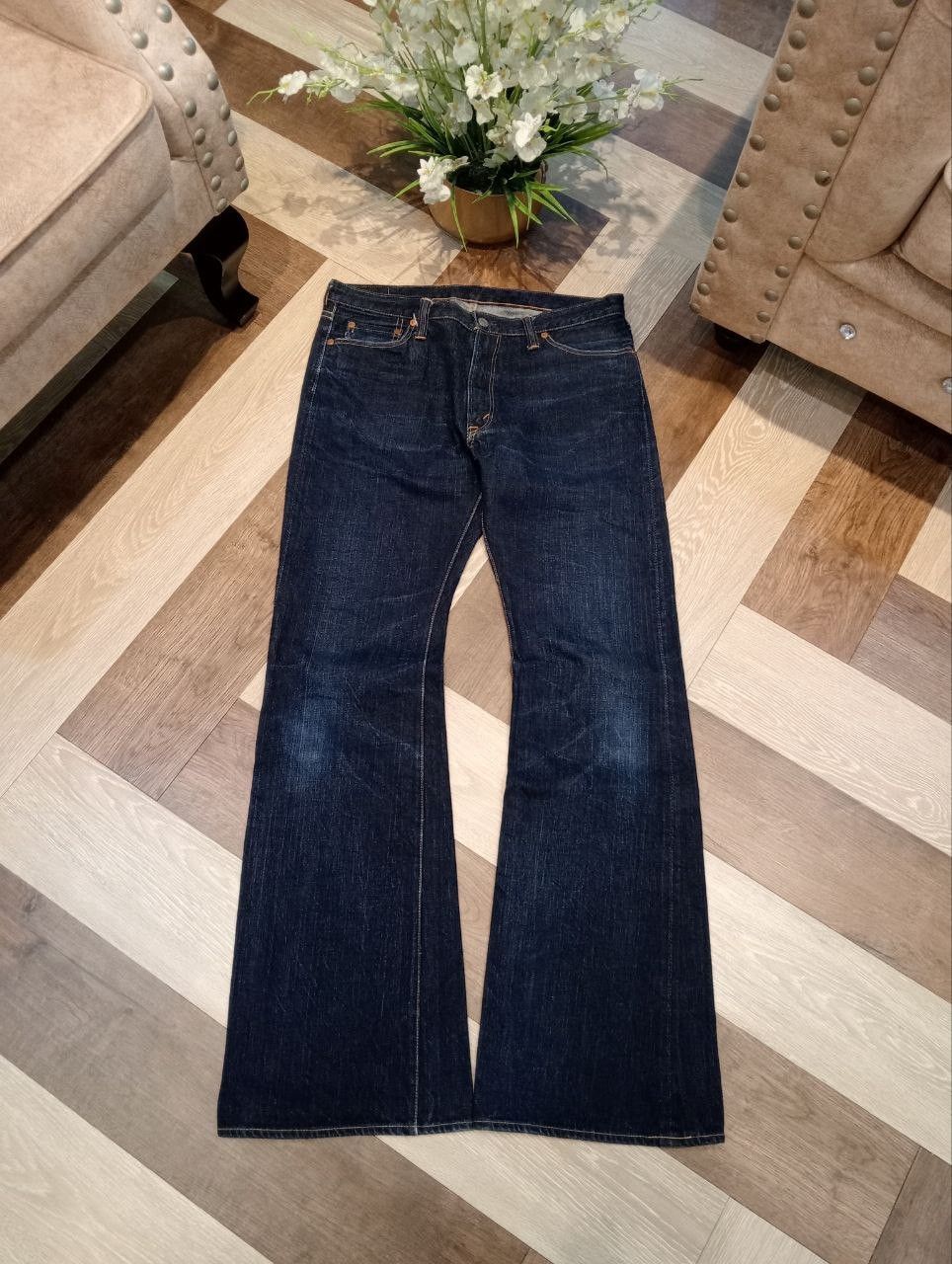 The Flat Head THE FLAT HEAD JAPAN BLUE DENIM FLARED PANTS Size US 36 / EU 52 - 1 Thumbnail