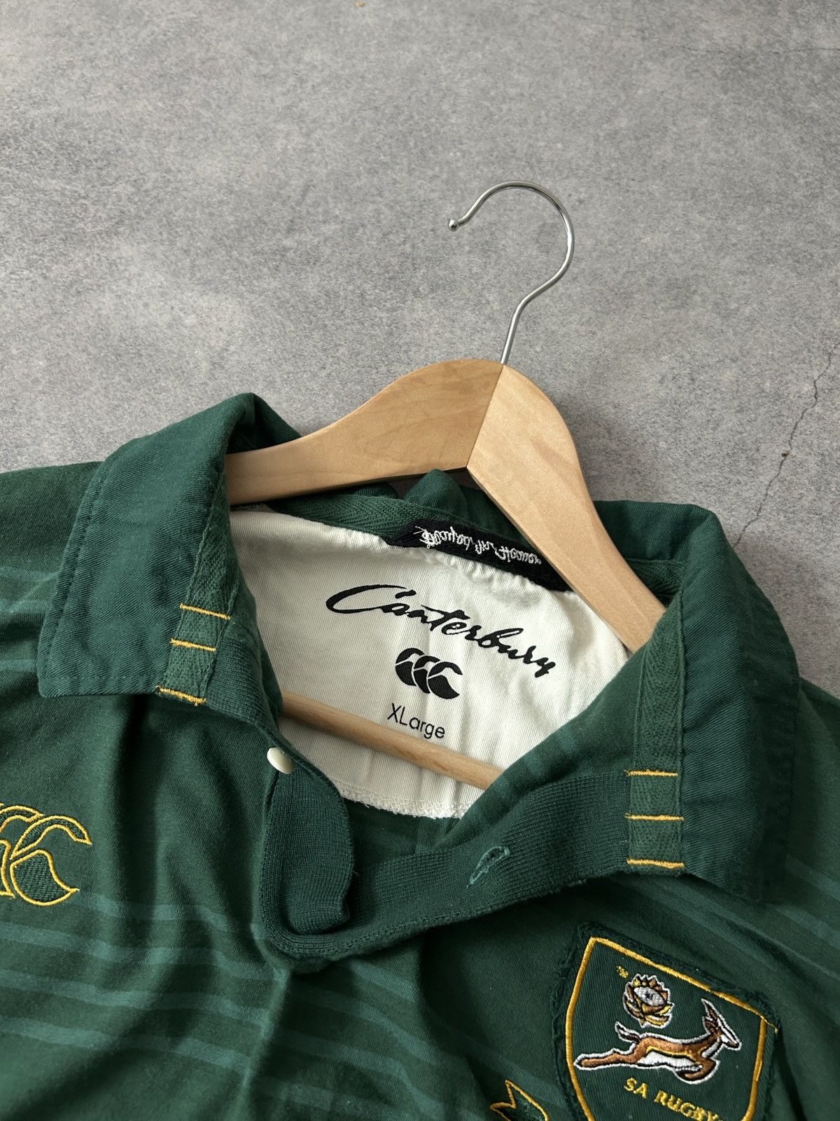 Canterbury of New Zealand Vintage Canterbury SA rugby jersey mens green polos Size US XL / EU 56 / 4 - 3 Thumbnail